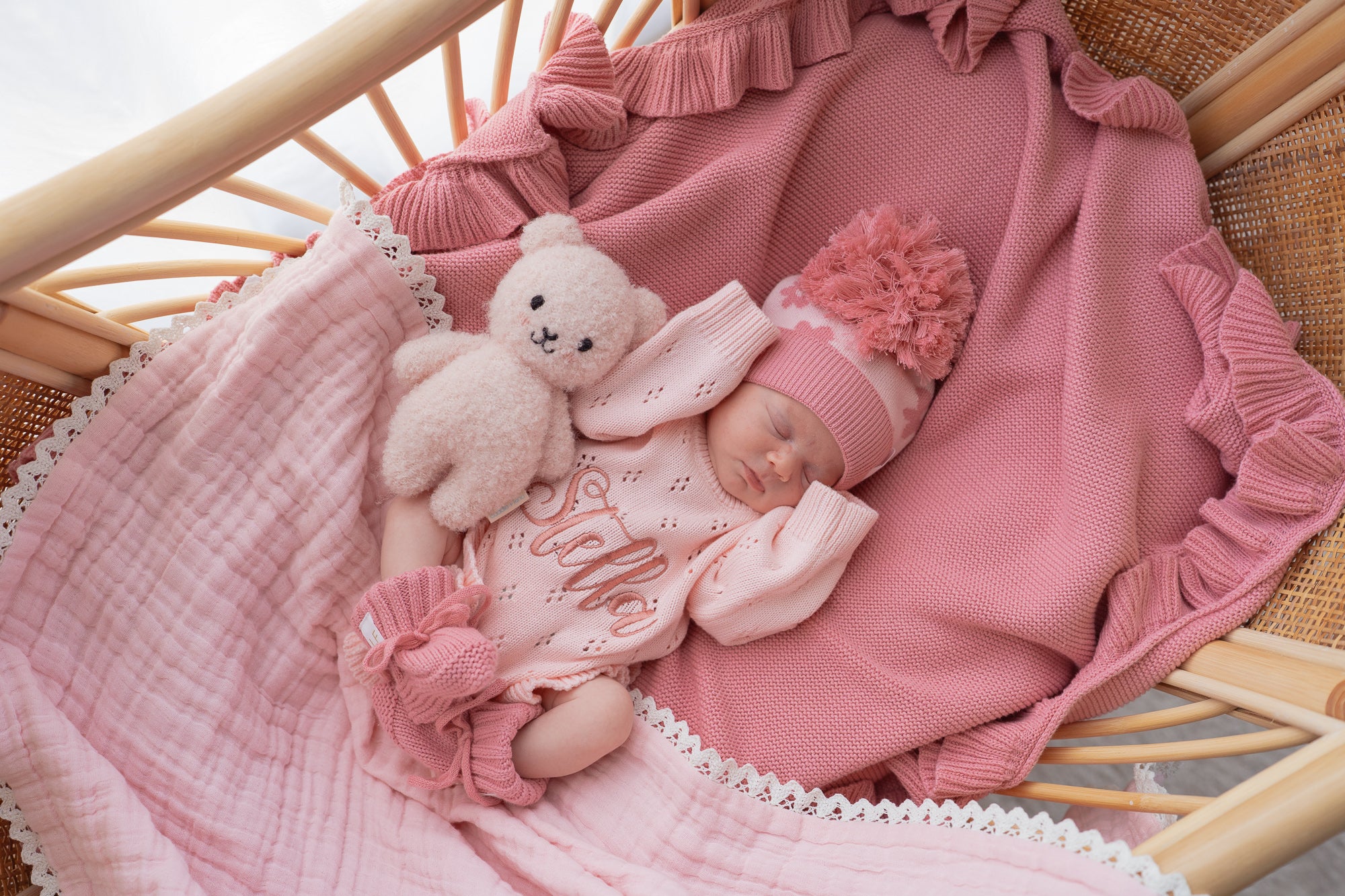 Knitted Booties | Strawberry - Image 4