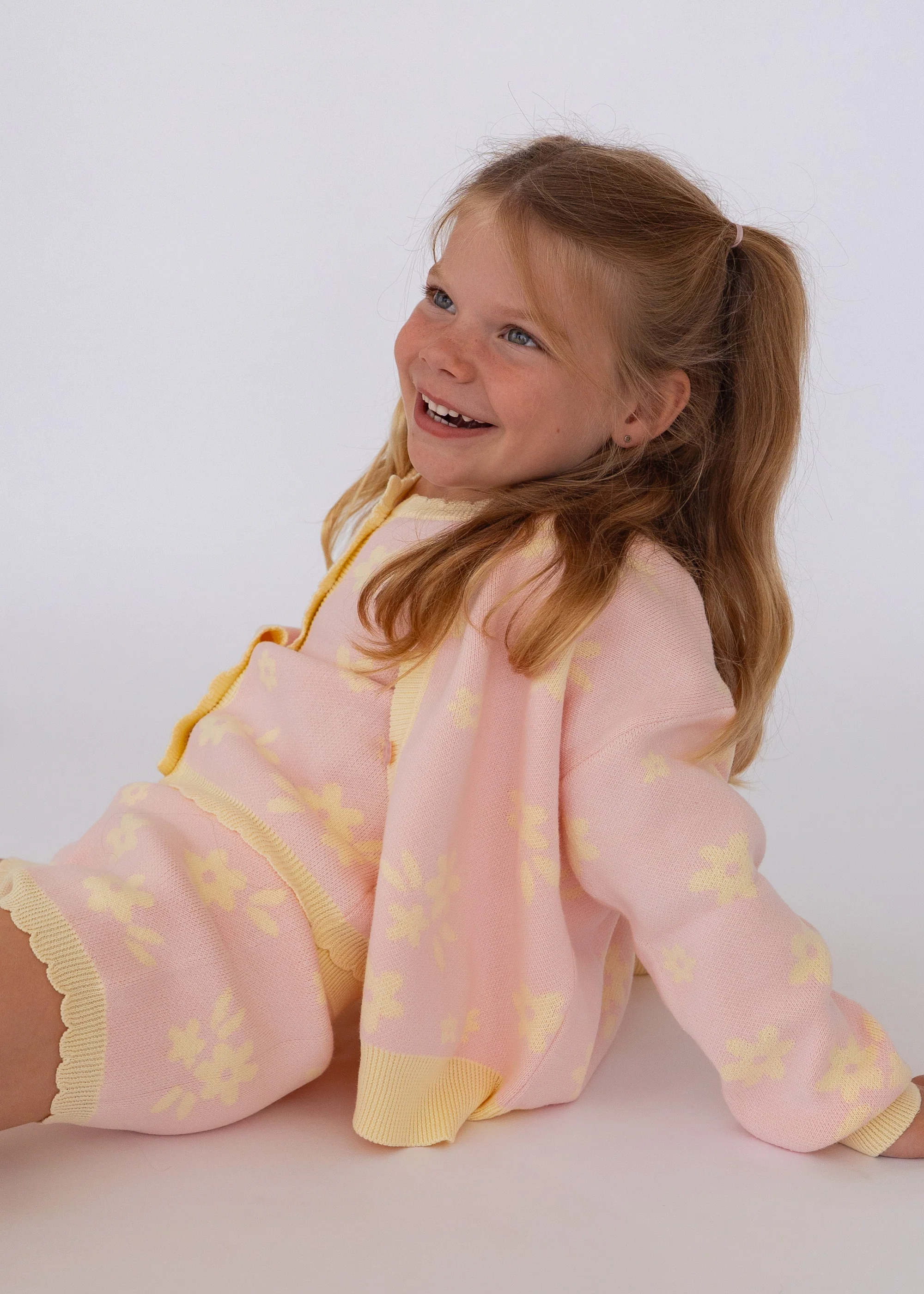 Knitted Cardigan | Daisy Floral Lemon - Image 10