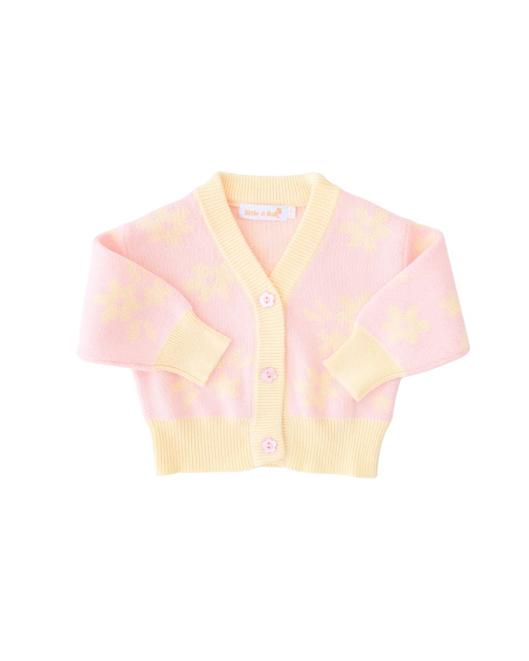 Knitted Cardigan | Daisy Floral Lemon - Image 12