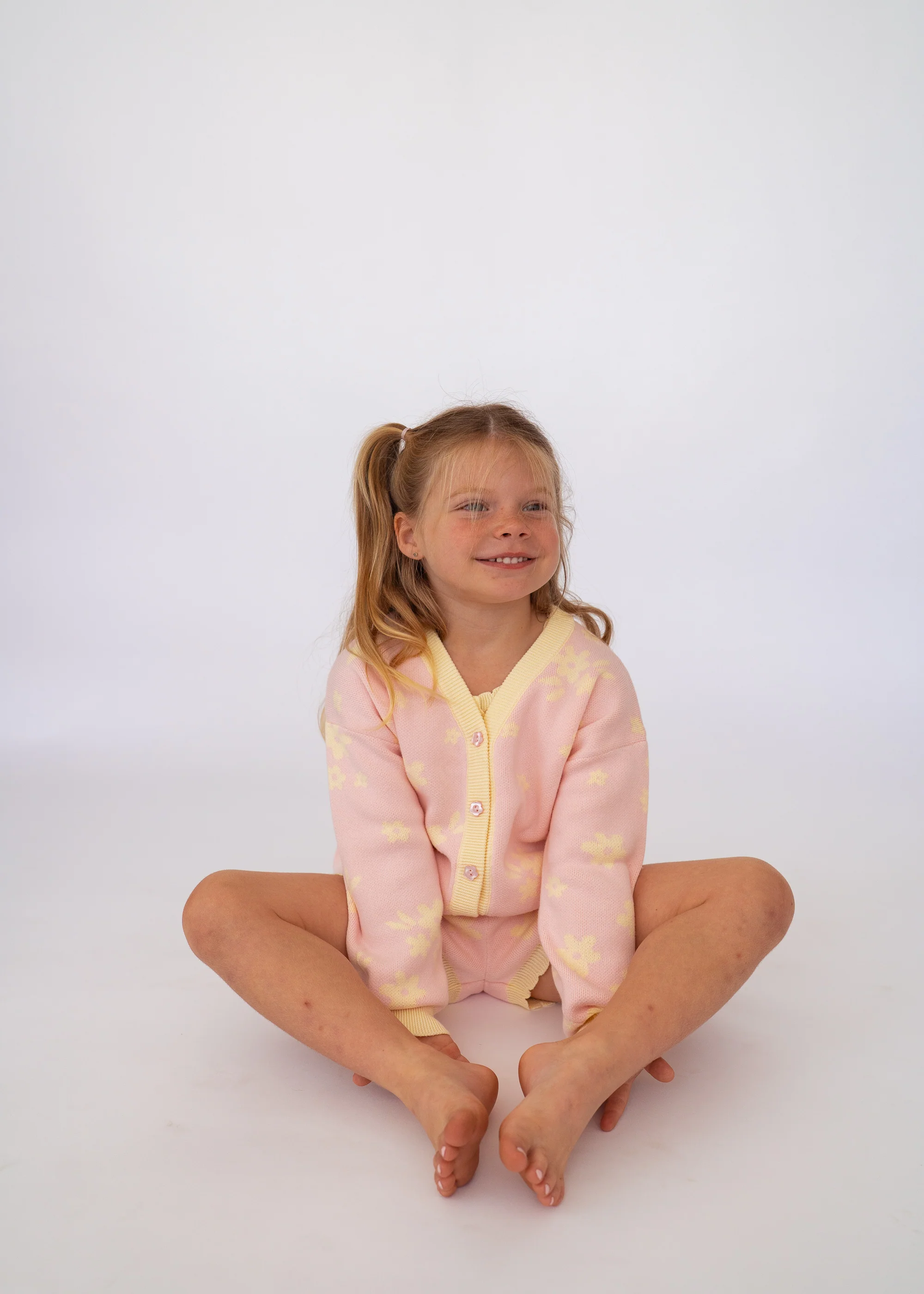 Knitted Cardigan | Daisy Floral Lemon - Image 4