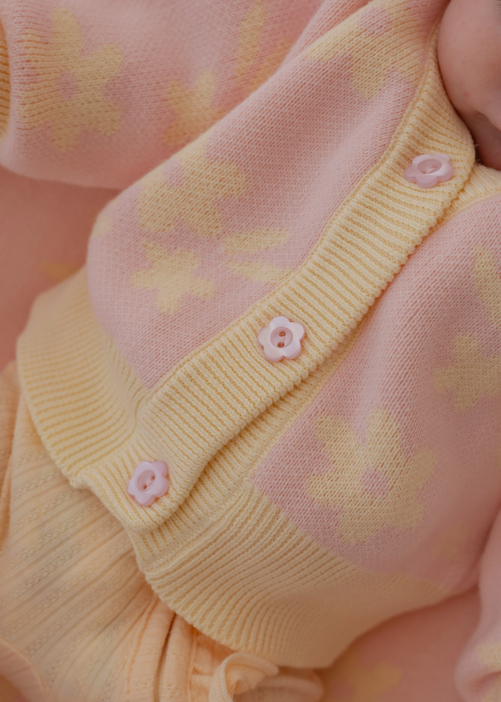 Knitted Cardigan | Daisy Floral Lemon - Image 5