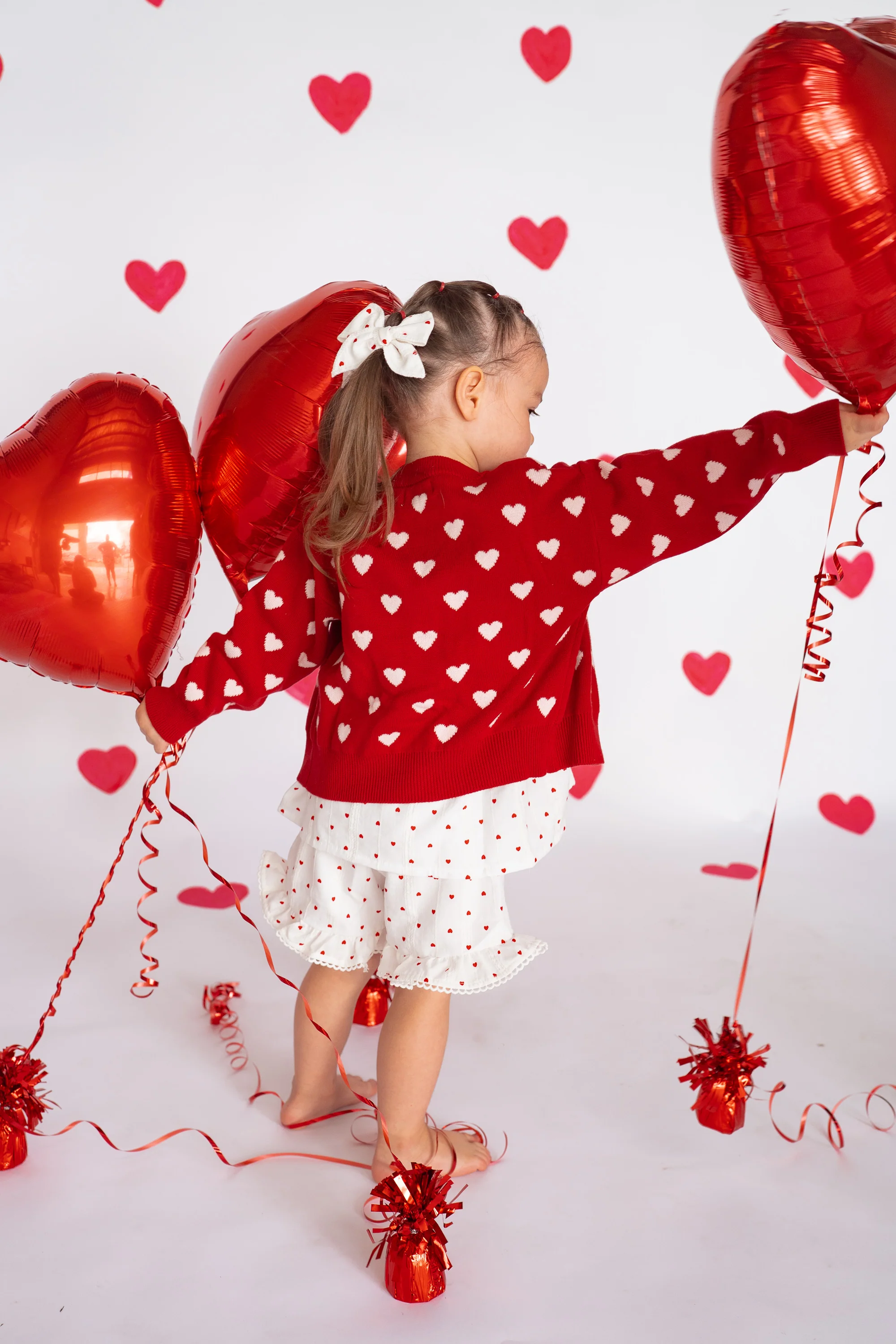Knitted Cardigan | Red Hearts - Image 3