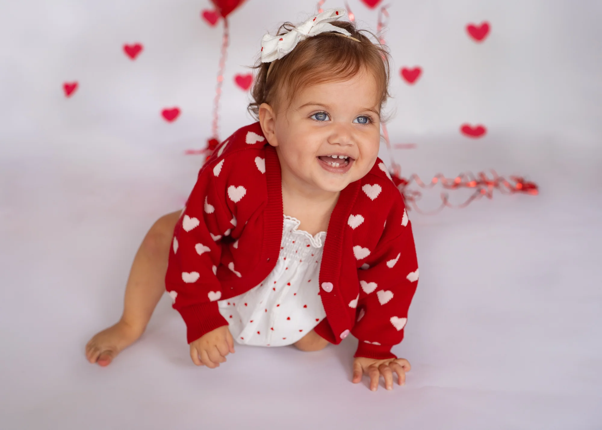 Knitted Cardigan | Red Hearts - Image 6
