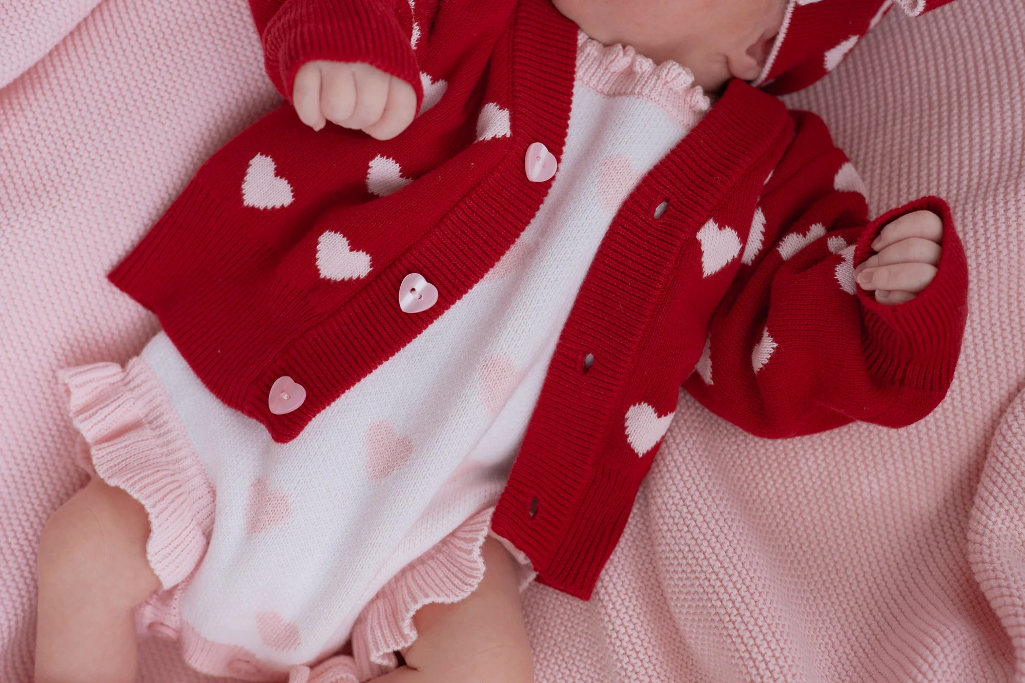 Knitted Cardigan | Red Hearts - Image 8