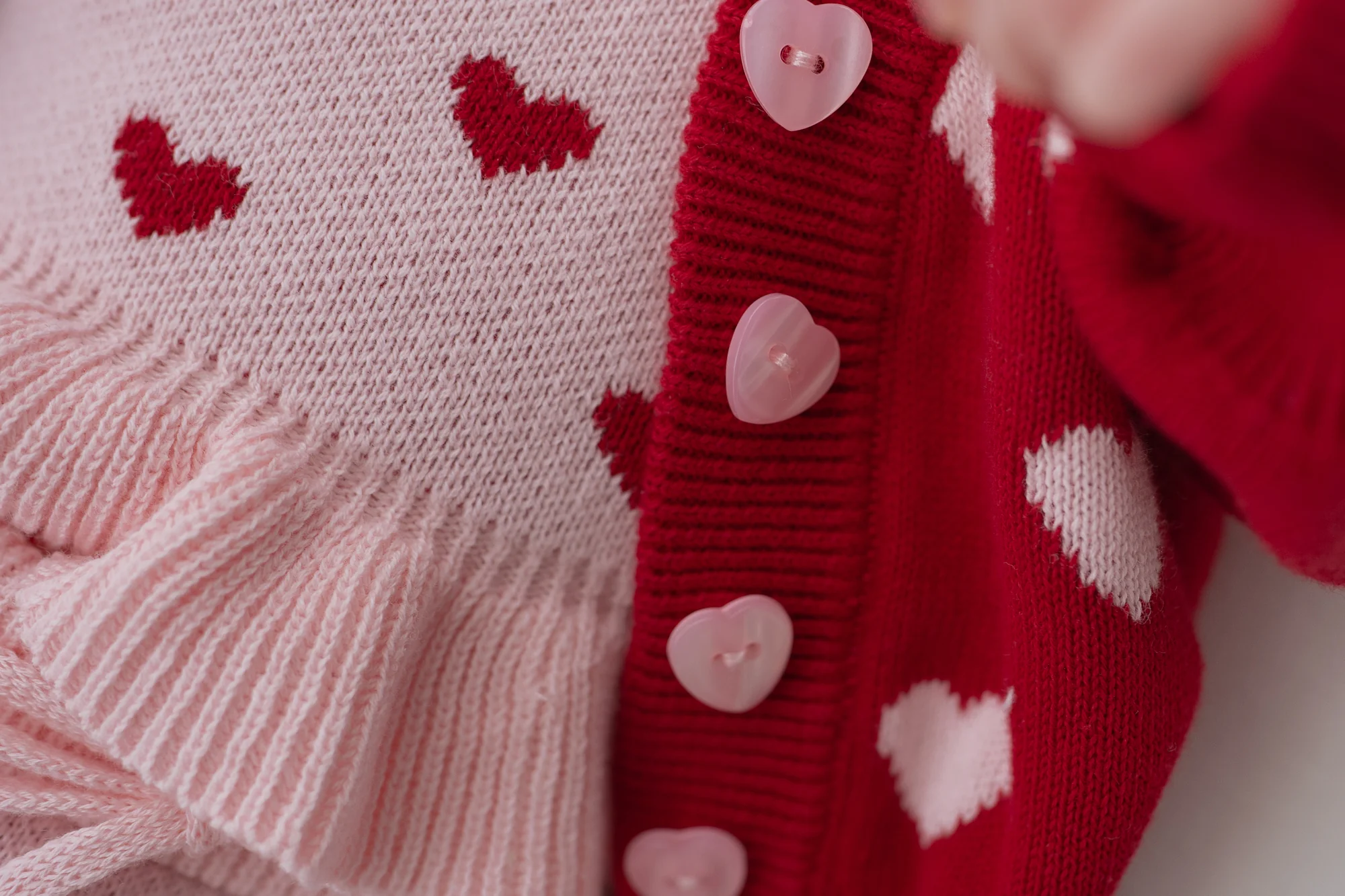 Knitted Cardigan | Red Hearts - Image 9