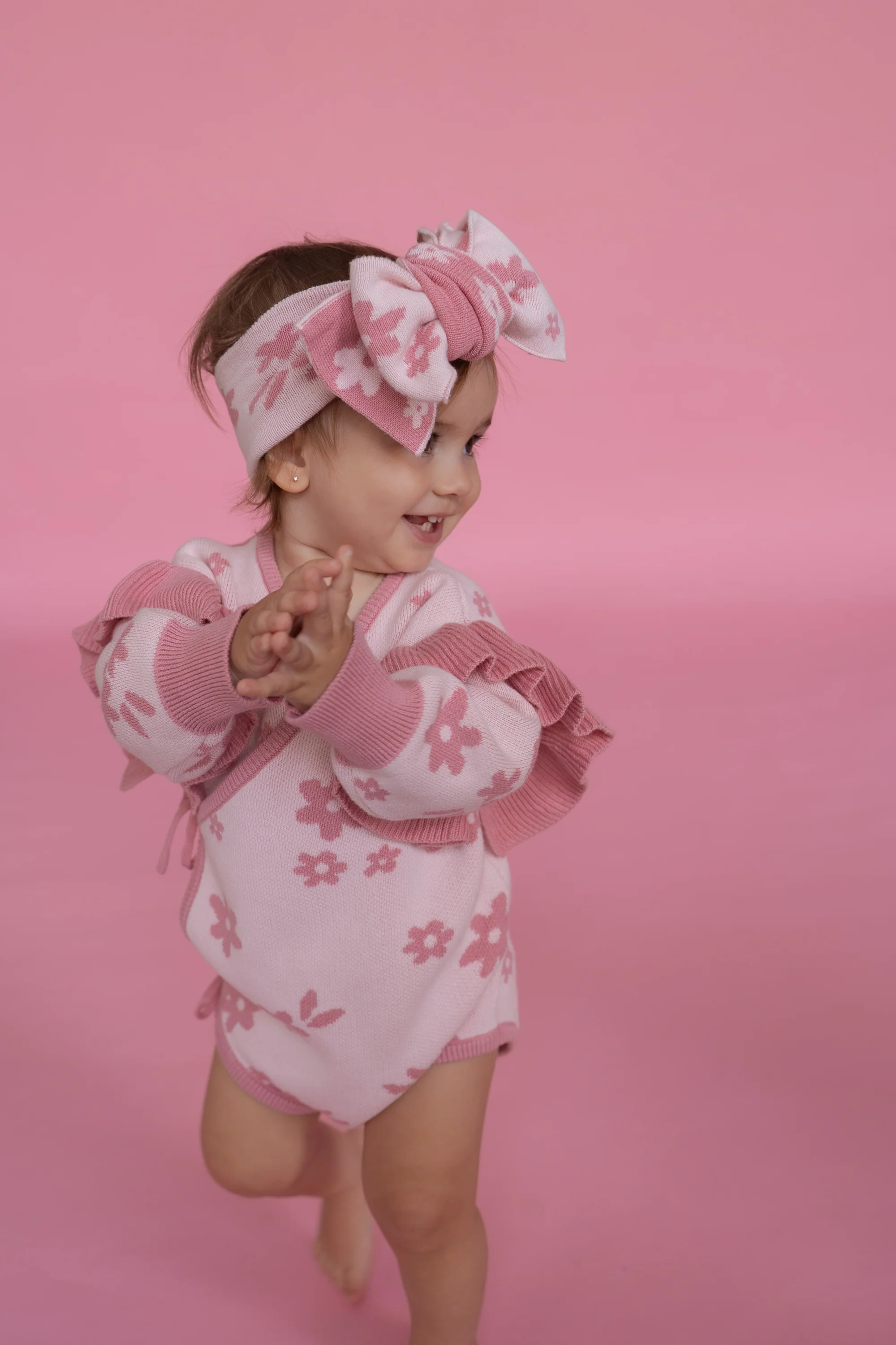 Knit Kimono | Daisy Floral Strawberry - Image 10