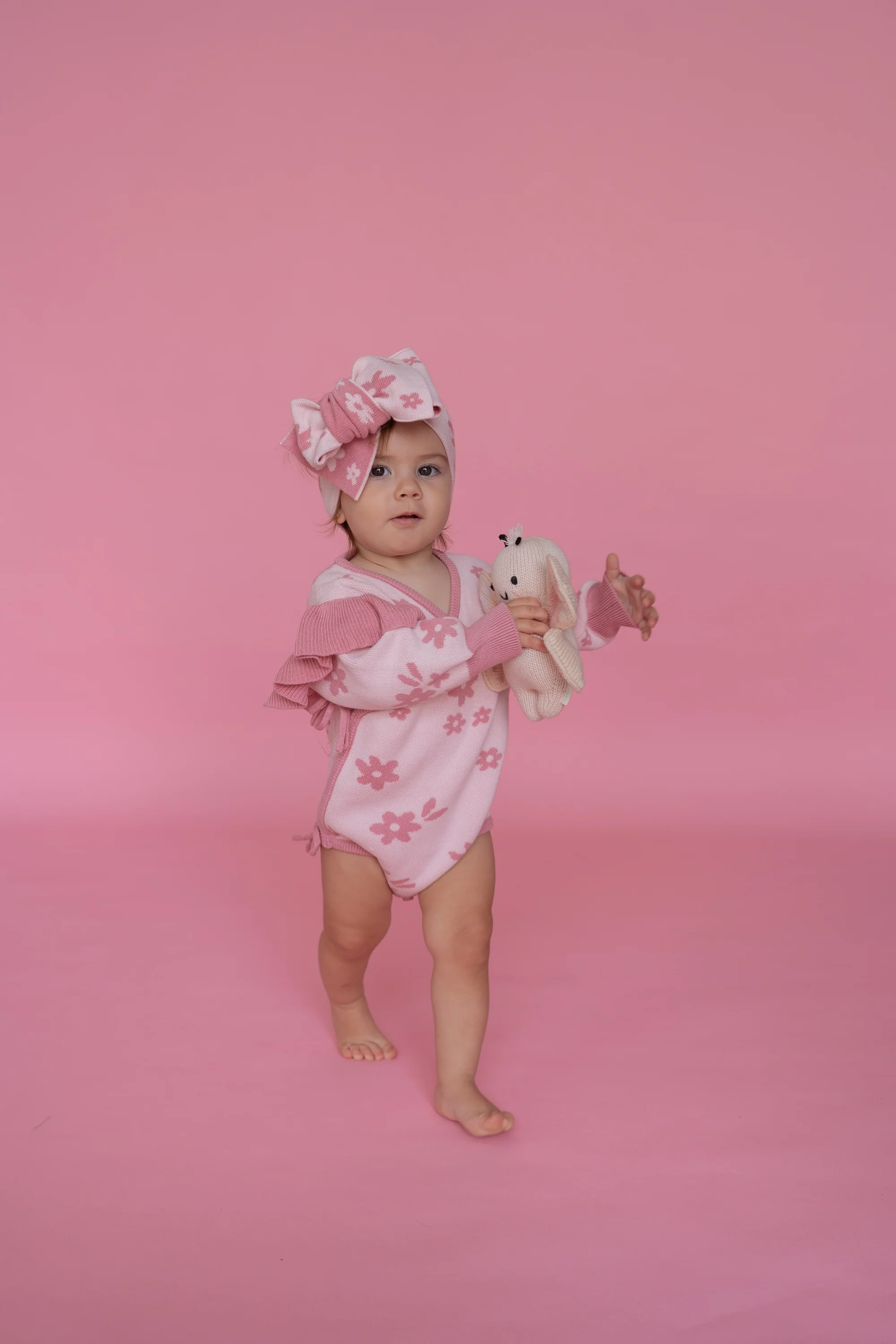 Knit Kimono | Daisy Floral Strawberry - Image 6