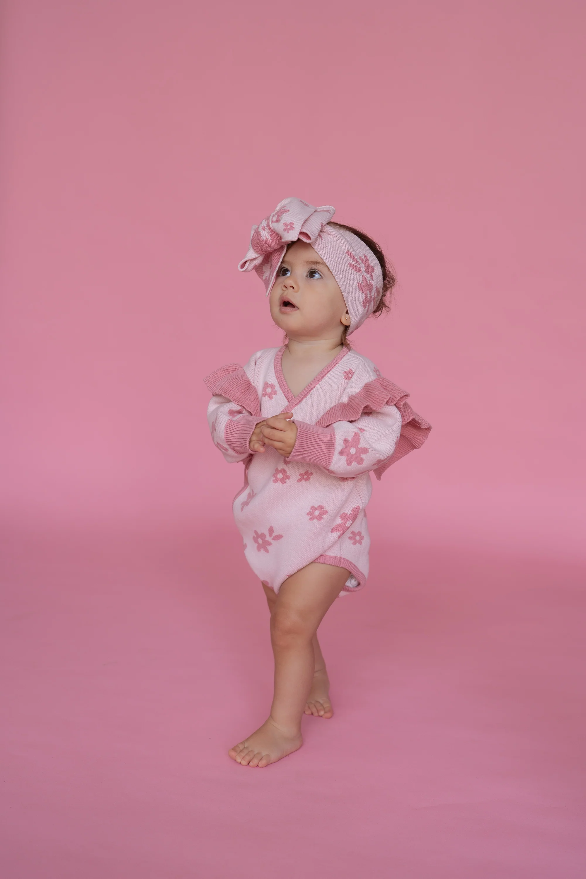 Knit Kimono | Daisy Floral Strawberry - Image 9