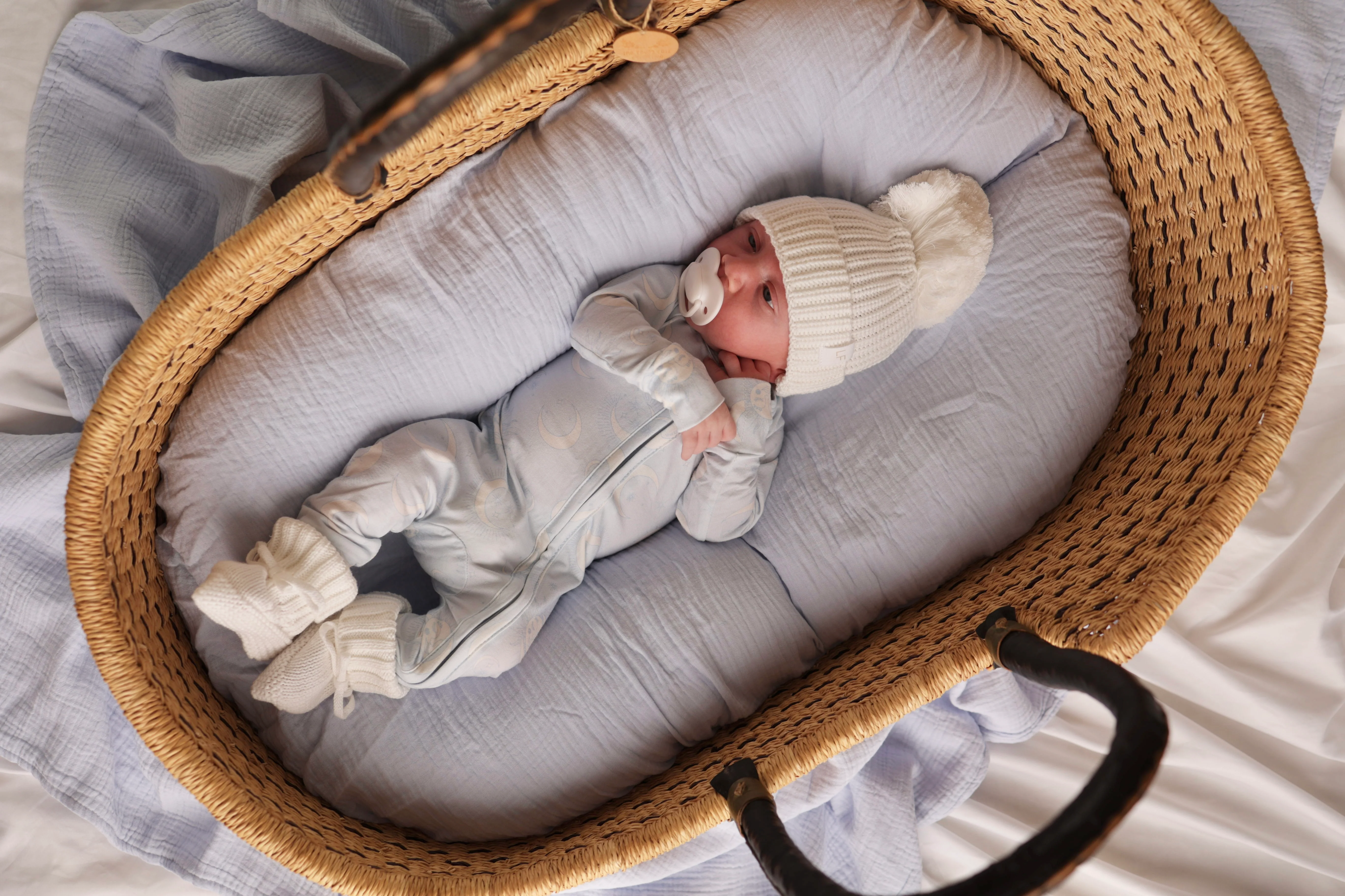 Knitted Pom Beanie | Ivory - Image 3