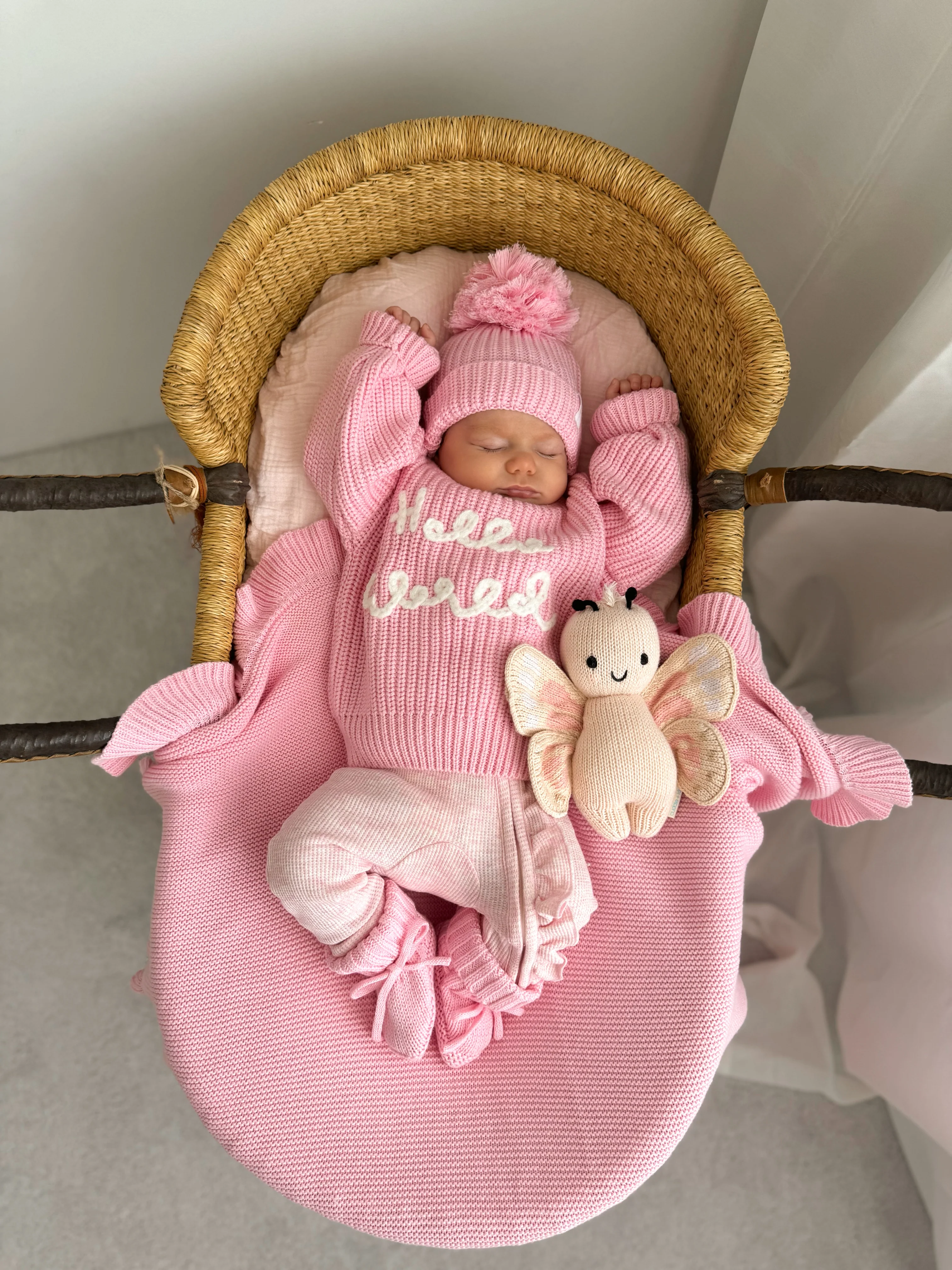 Knitted Pom Beanie | Marshmallow - Image 3