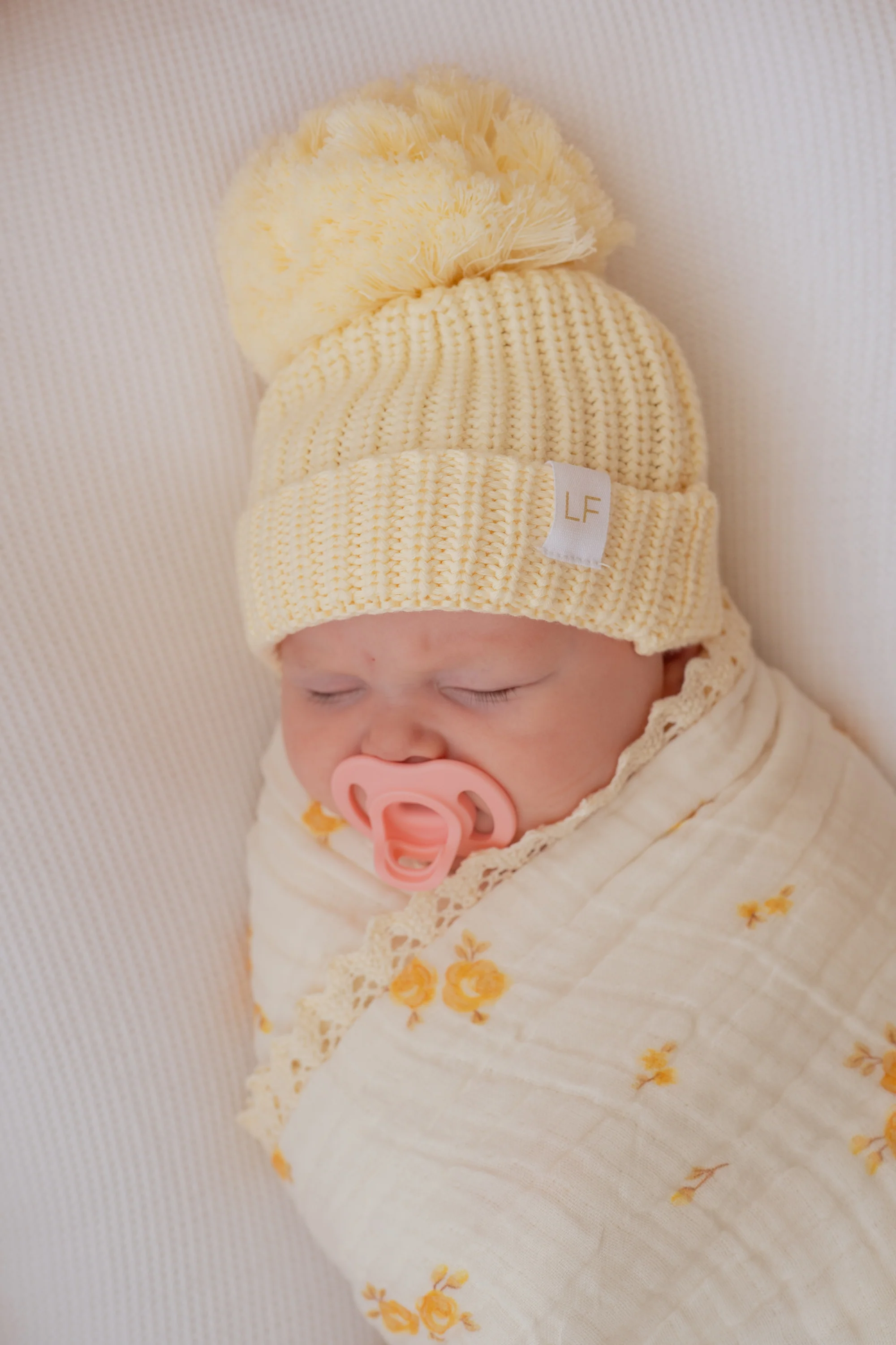 Knitted Pom Beanie | Lemon - Image 4