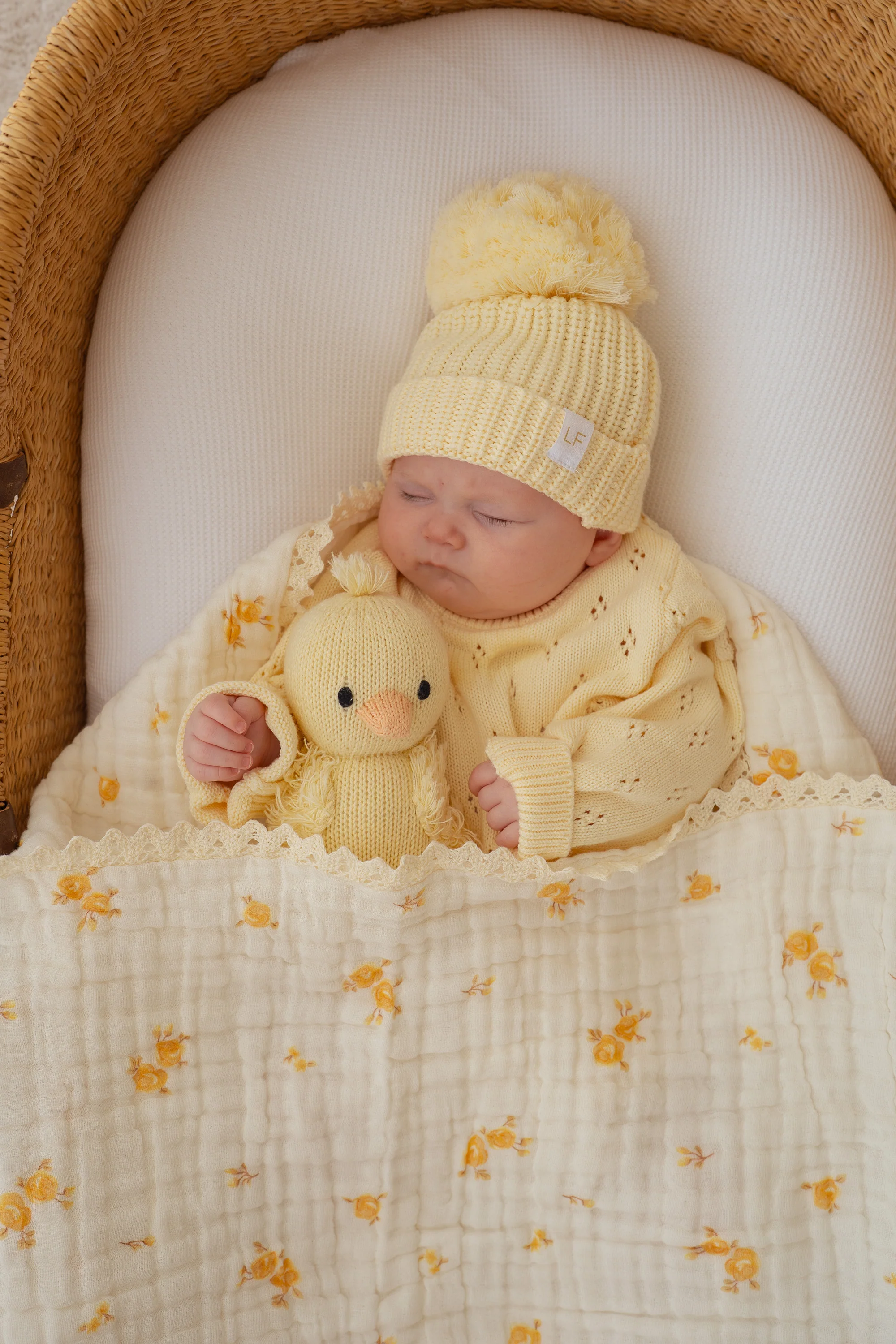 Knitted Pom Beanie | Lemon - Image 5