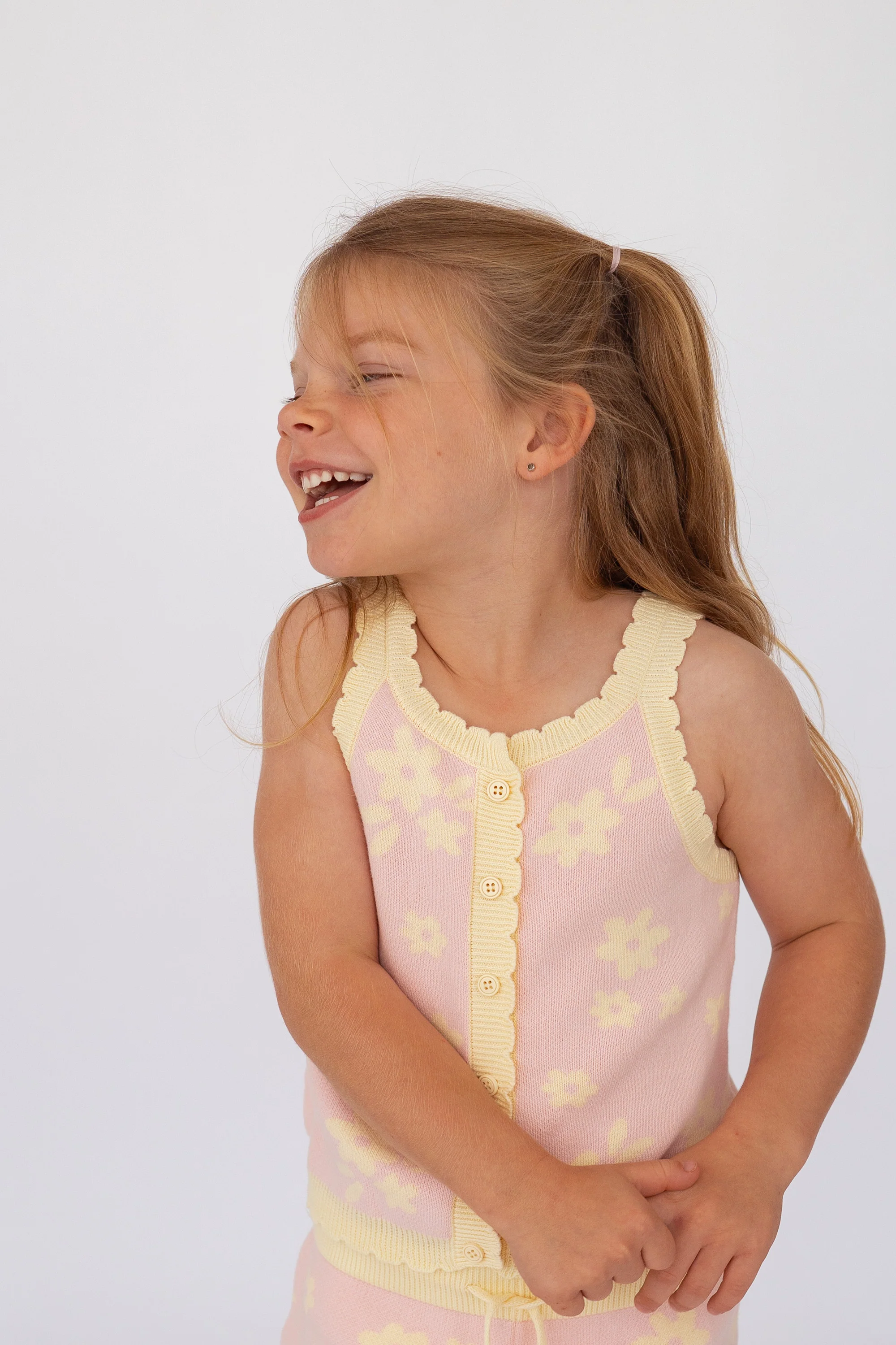 Knitted Shirt | Daisy Floral Lemon - Image 3