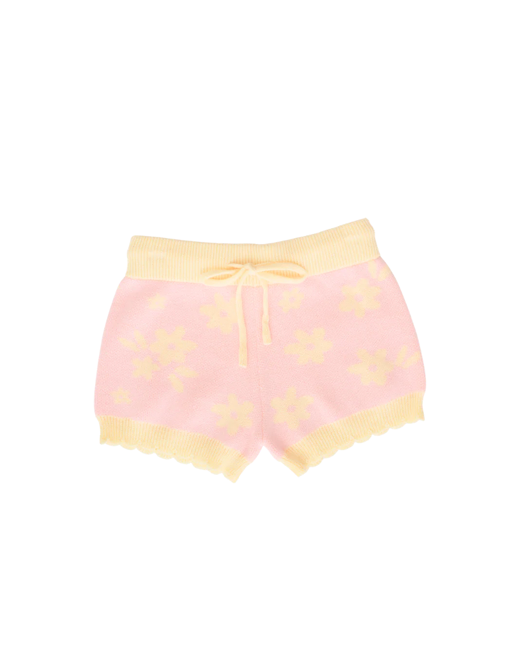 Knitted Shorts | Daisy Floral Lemon - Image 10