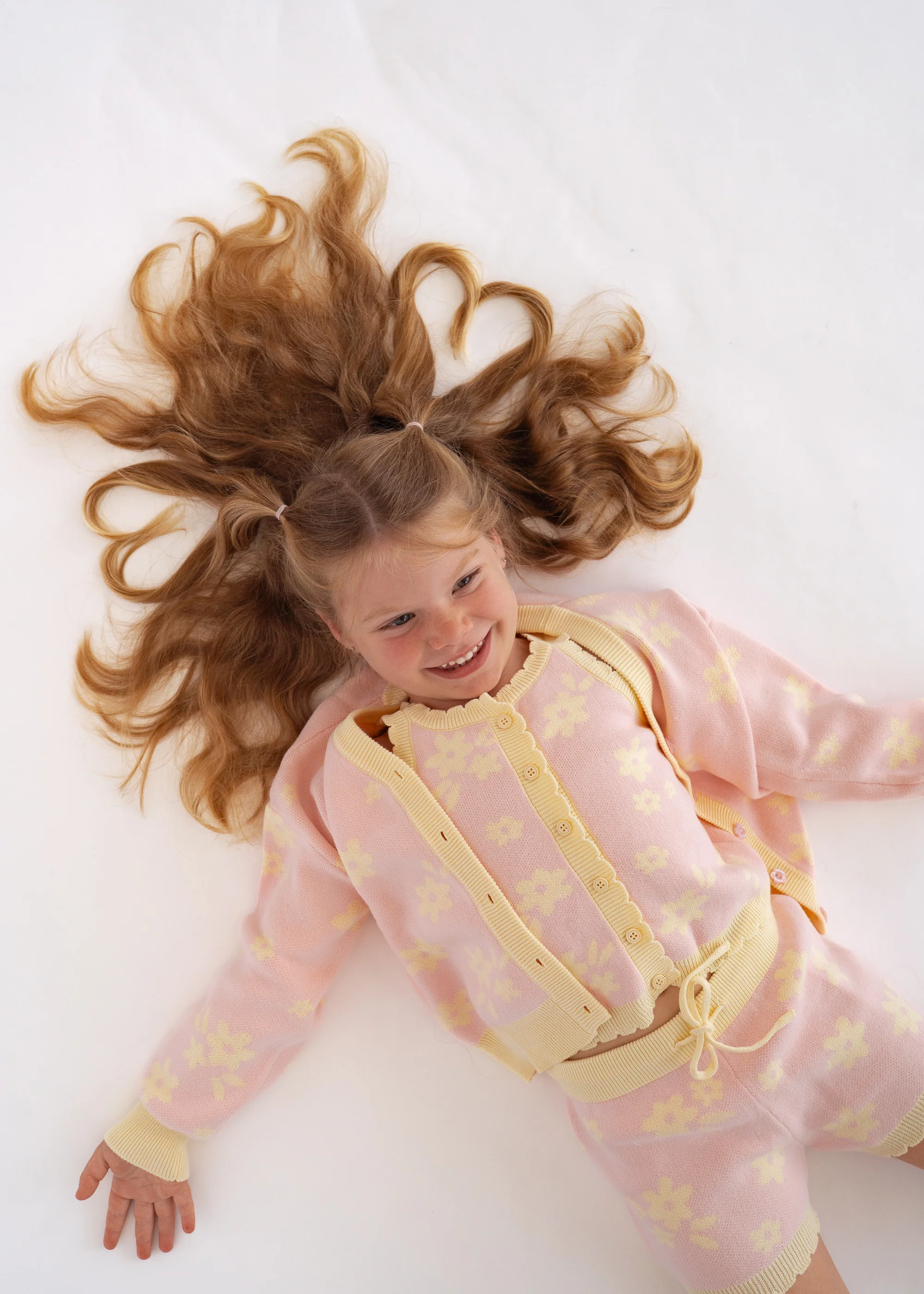 Knitted Shorts | Daisy Floral Lemon - Image 9