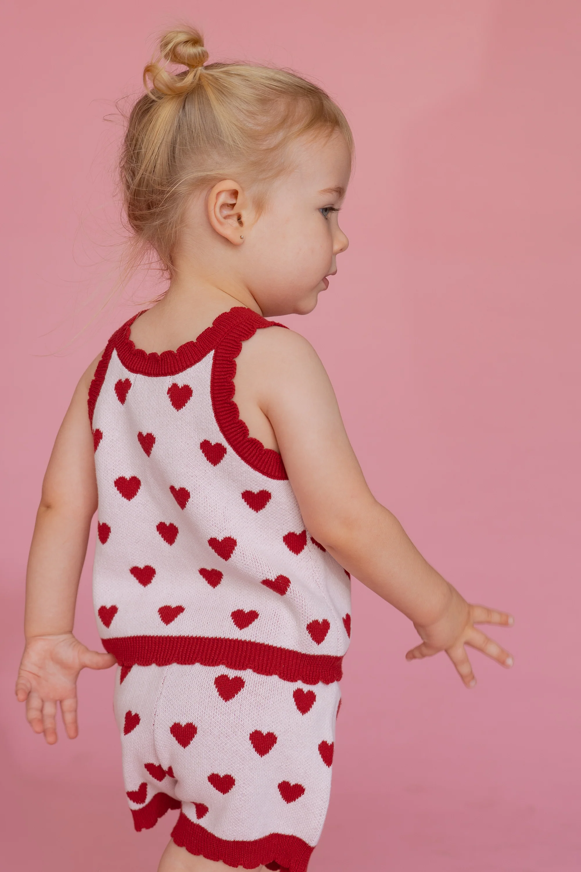 Knitted Shorts | Red Hearts - Image 3