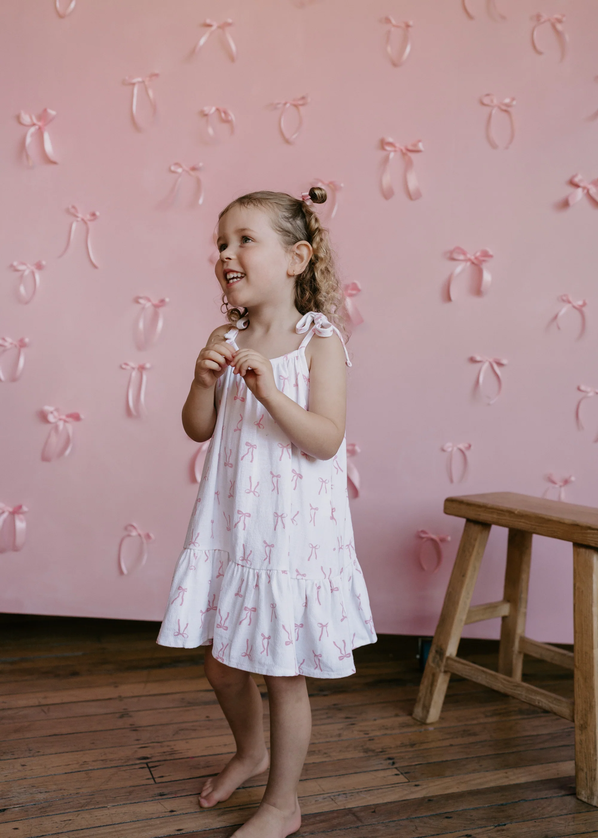 Tie Dress | Pink Bows - Image 10