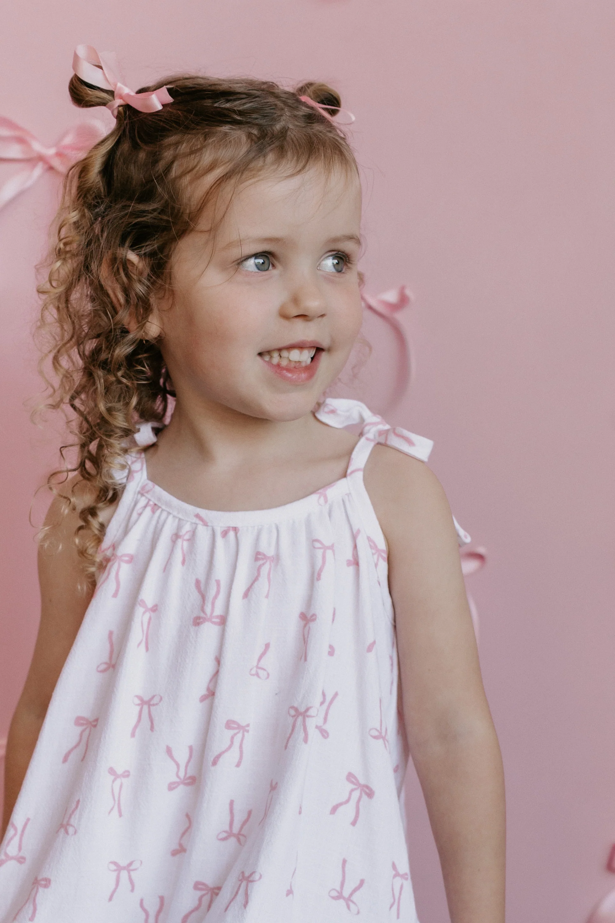 Tie Dress | Pink Bows - Image 11