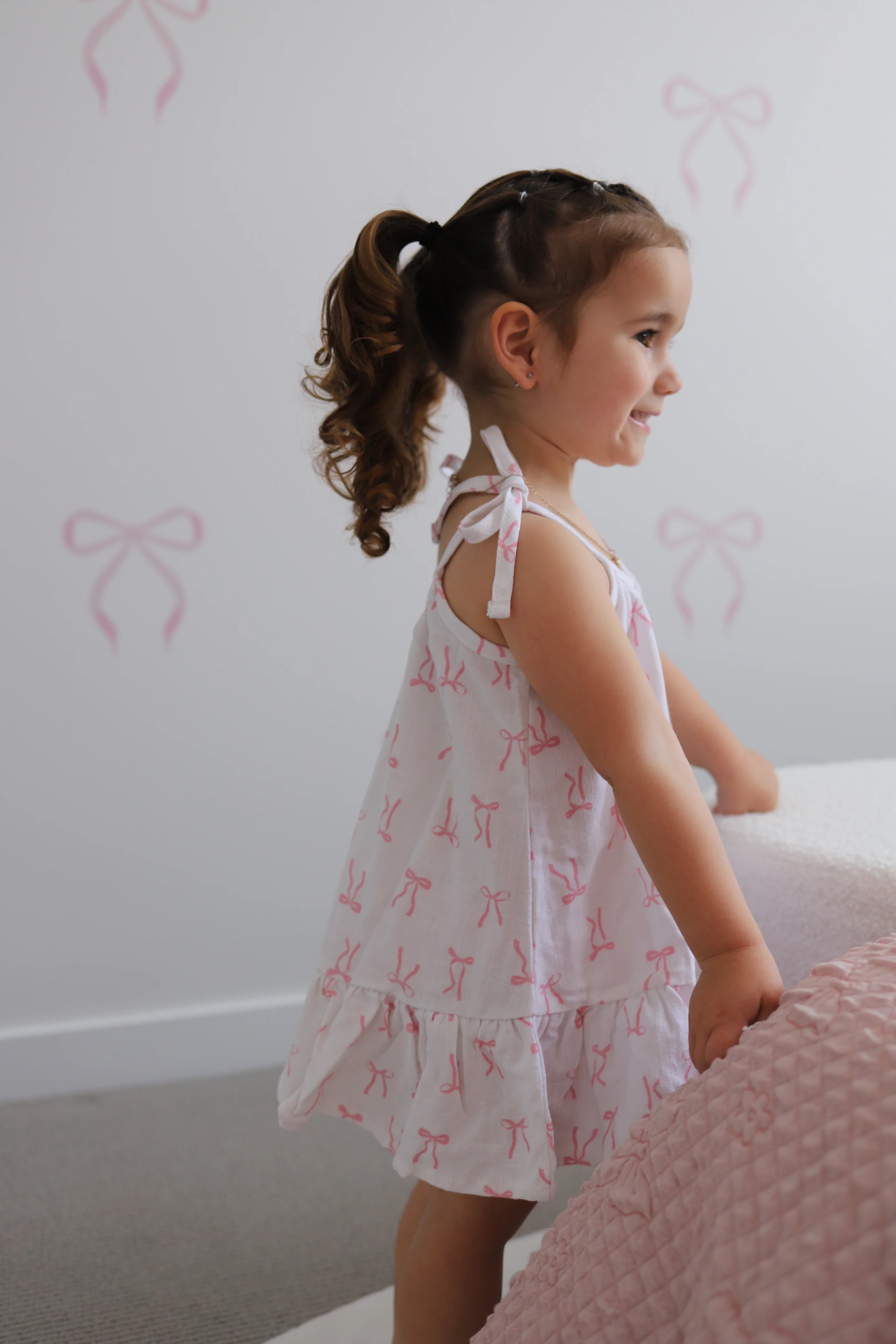 Tie Dress | Pink Bows - Image 14