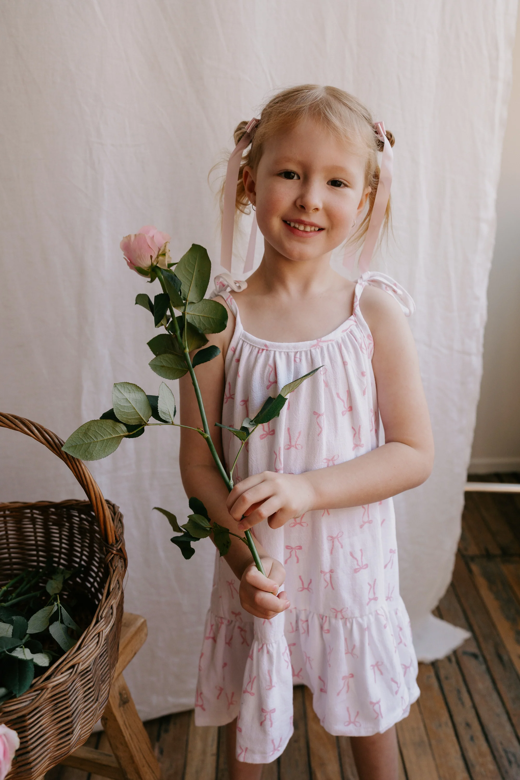 Tie Dress | Pink Bows - Image 8