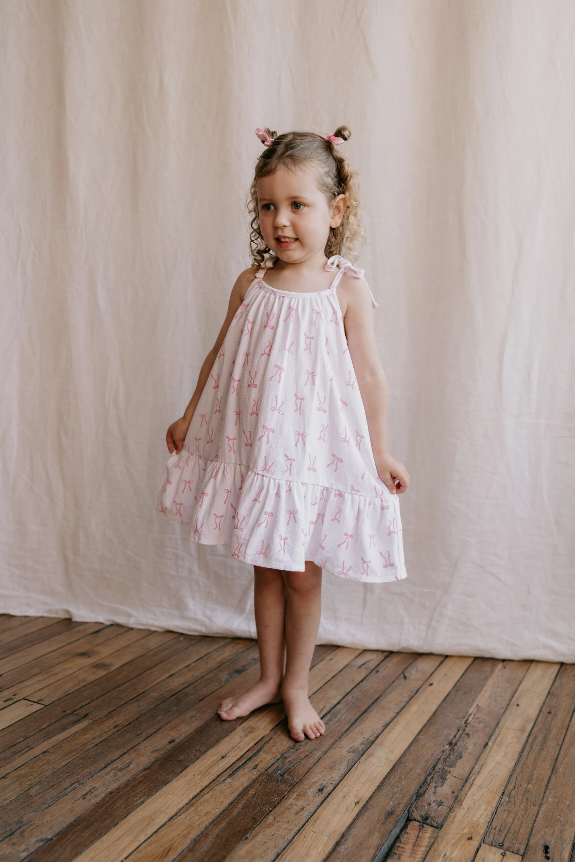 Tie Dress | Pink Bows - Image 9