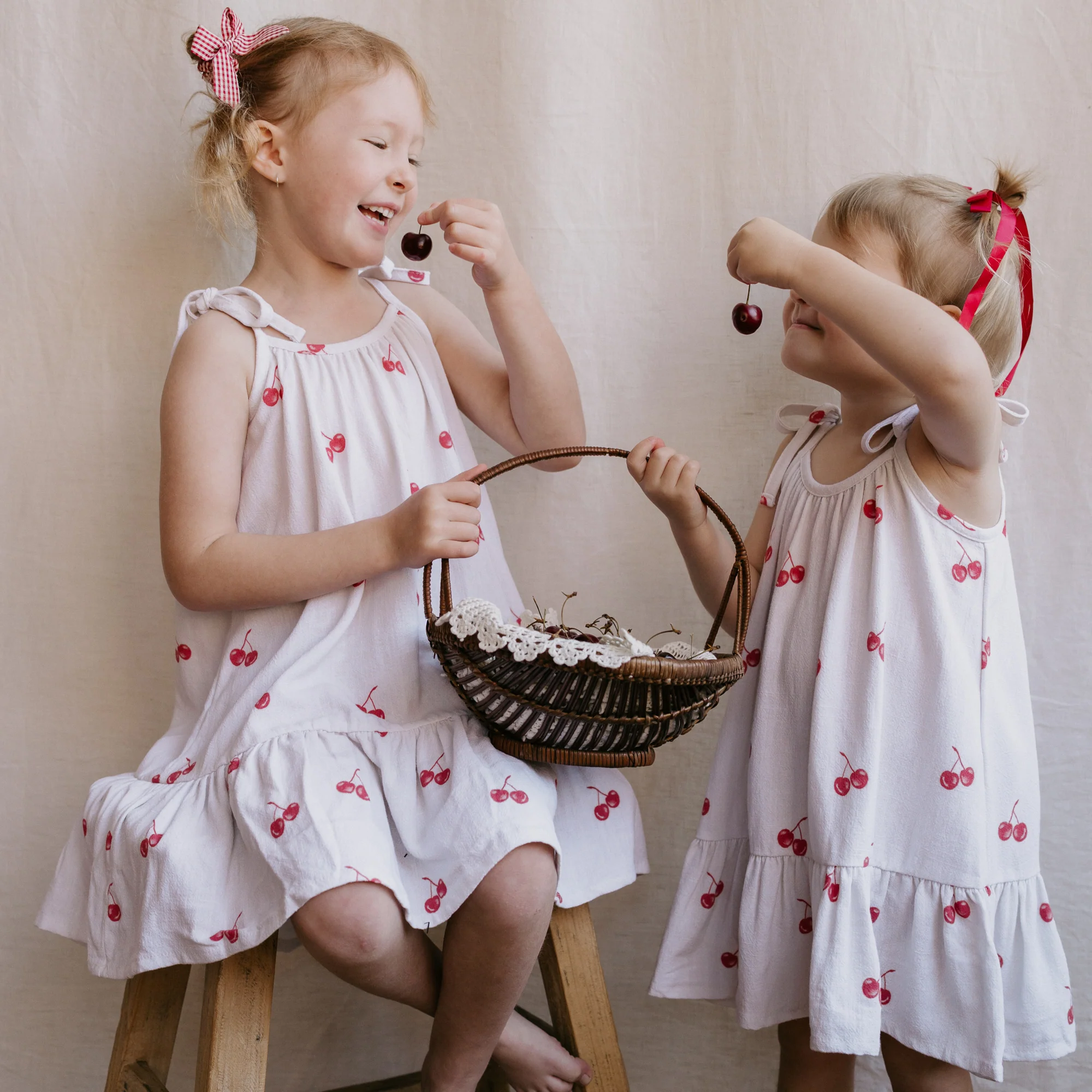 Tie Dress | Red Cherries - Image 3