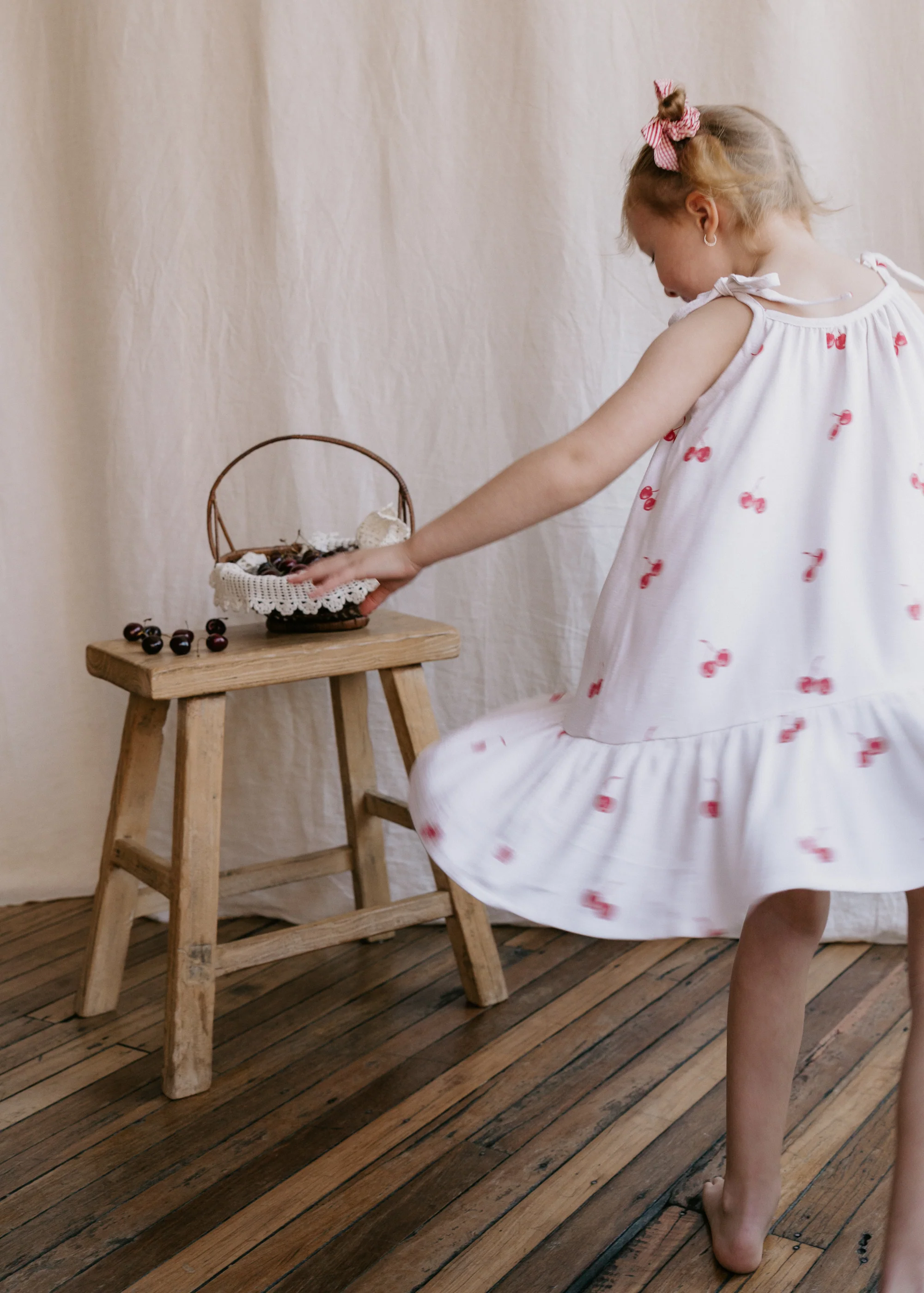 Tie Dress | Red Cherries - Image 5