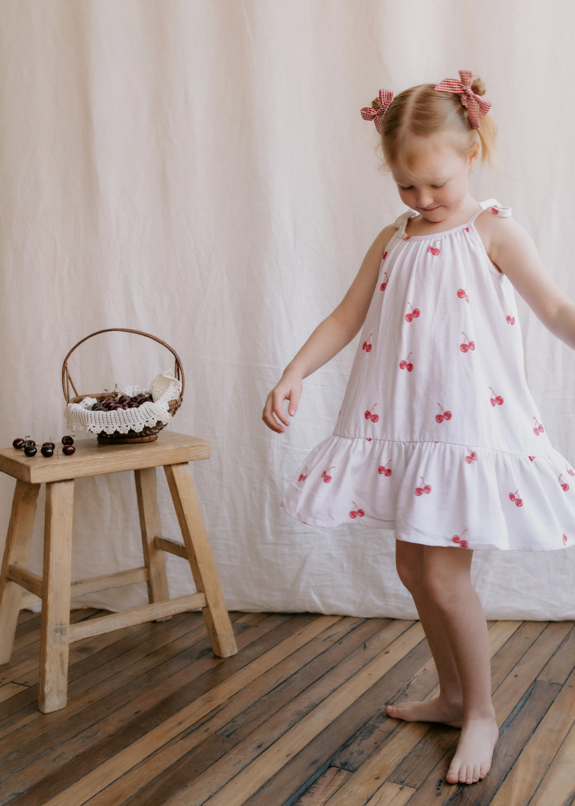 Tie Dress | Red Cherries - Image 6