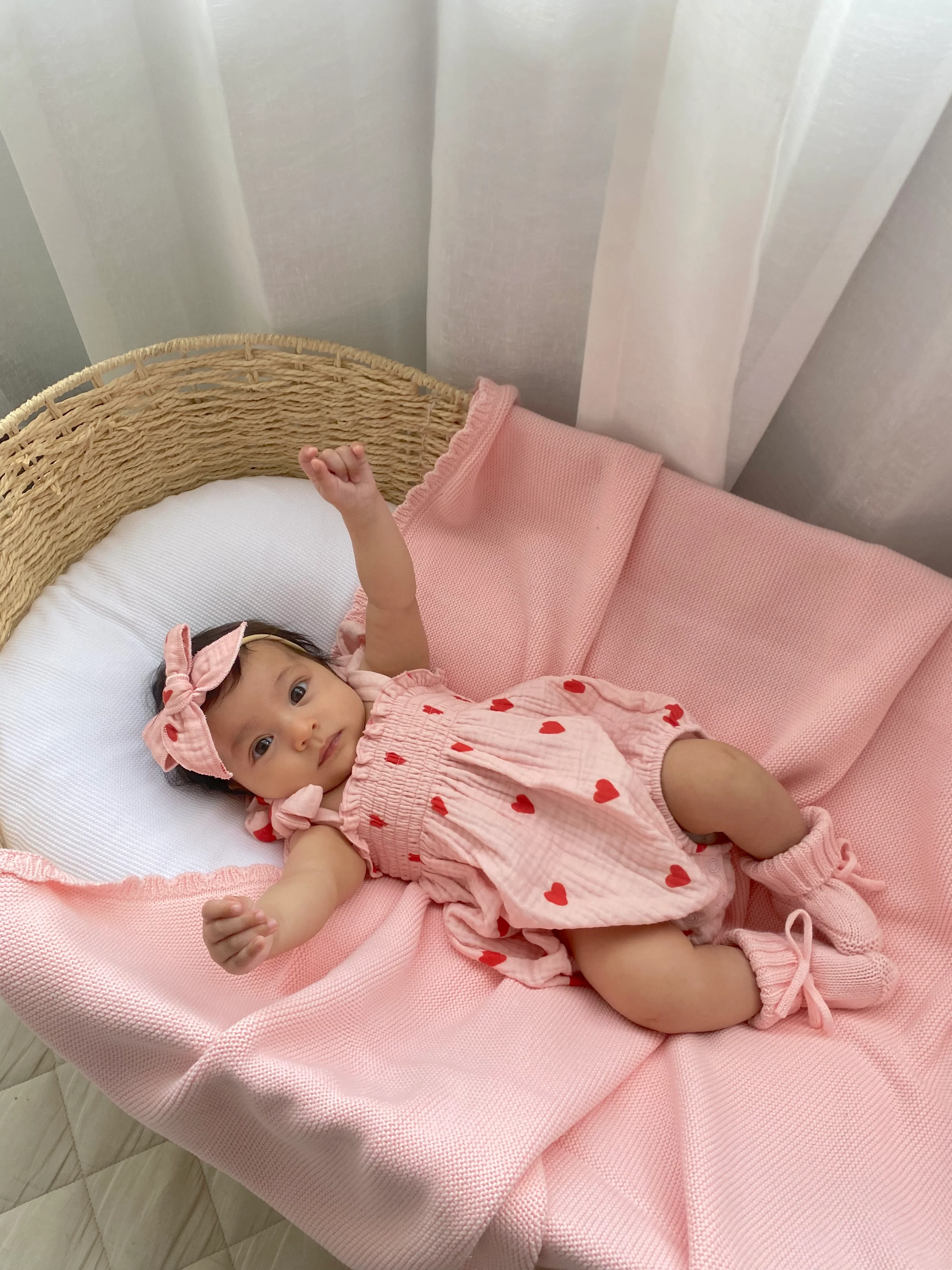 Tie Muslin Romper | Red Hearts - Image 8