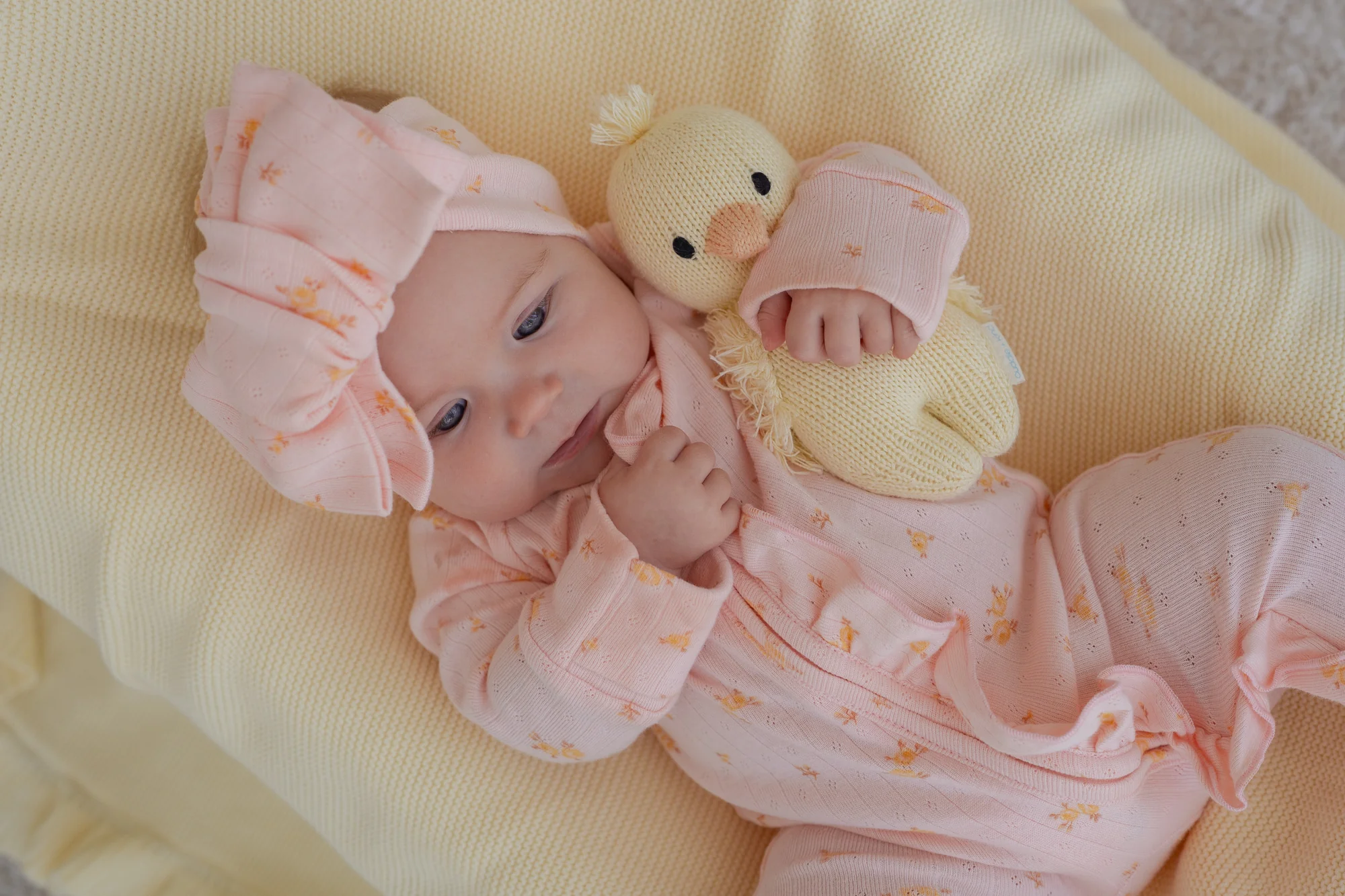 Essential Oversized Topknot | Tiny Yellow Floral Pointelle - Image 4