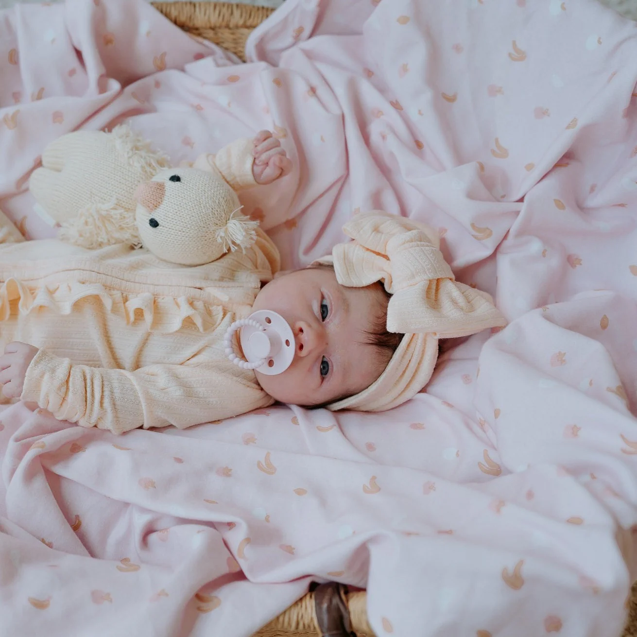 Oversized Topknot | Pastel Lemon Rib Pointelle - Image 3