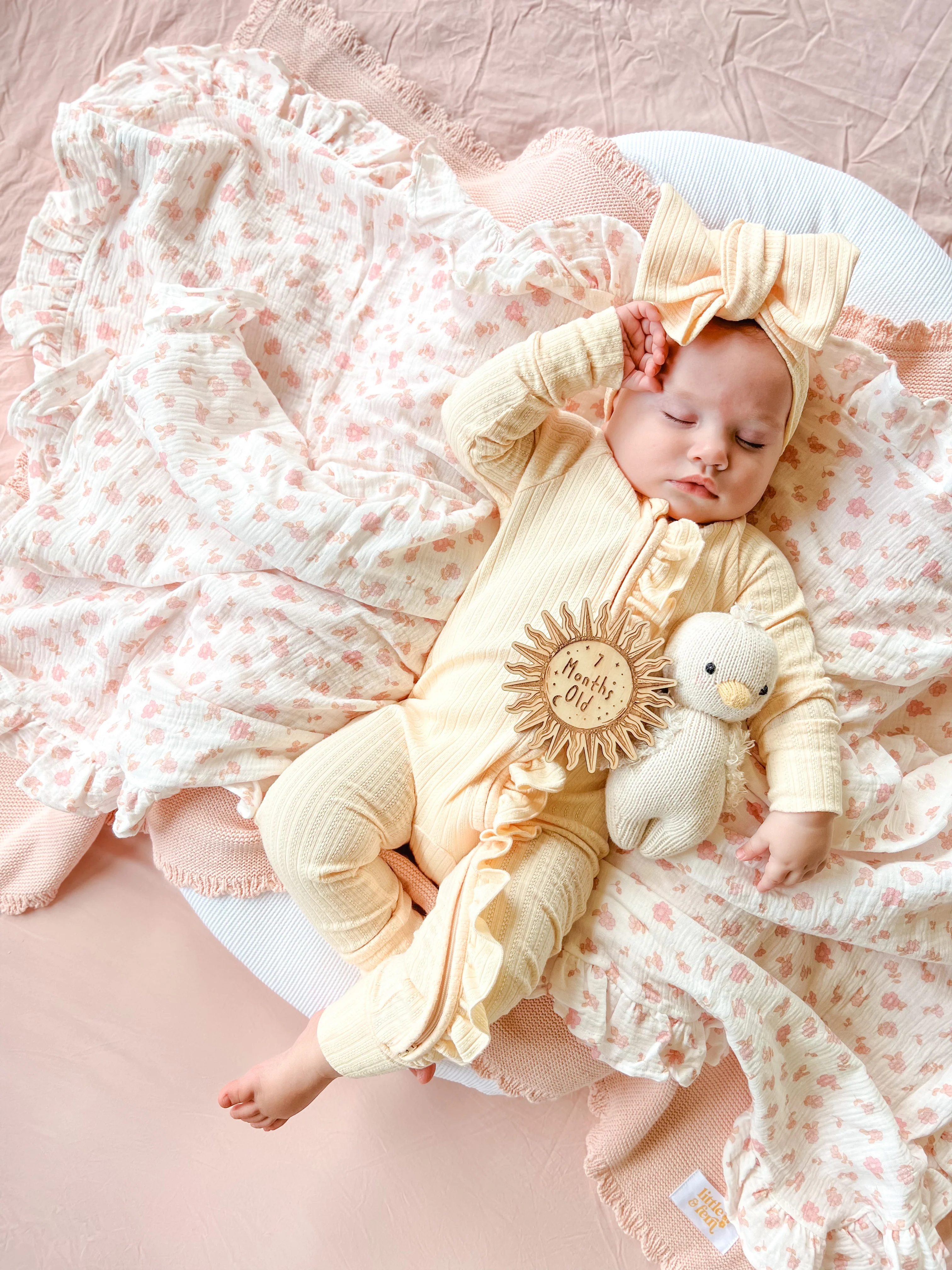 Oversized Topknot | Pastel Lemon Rib Pointelle - Image 4