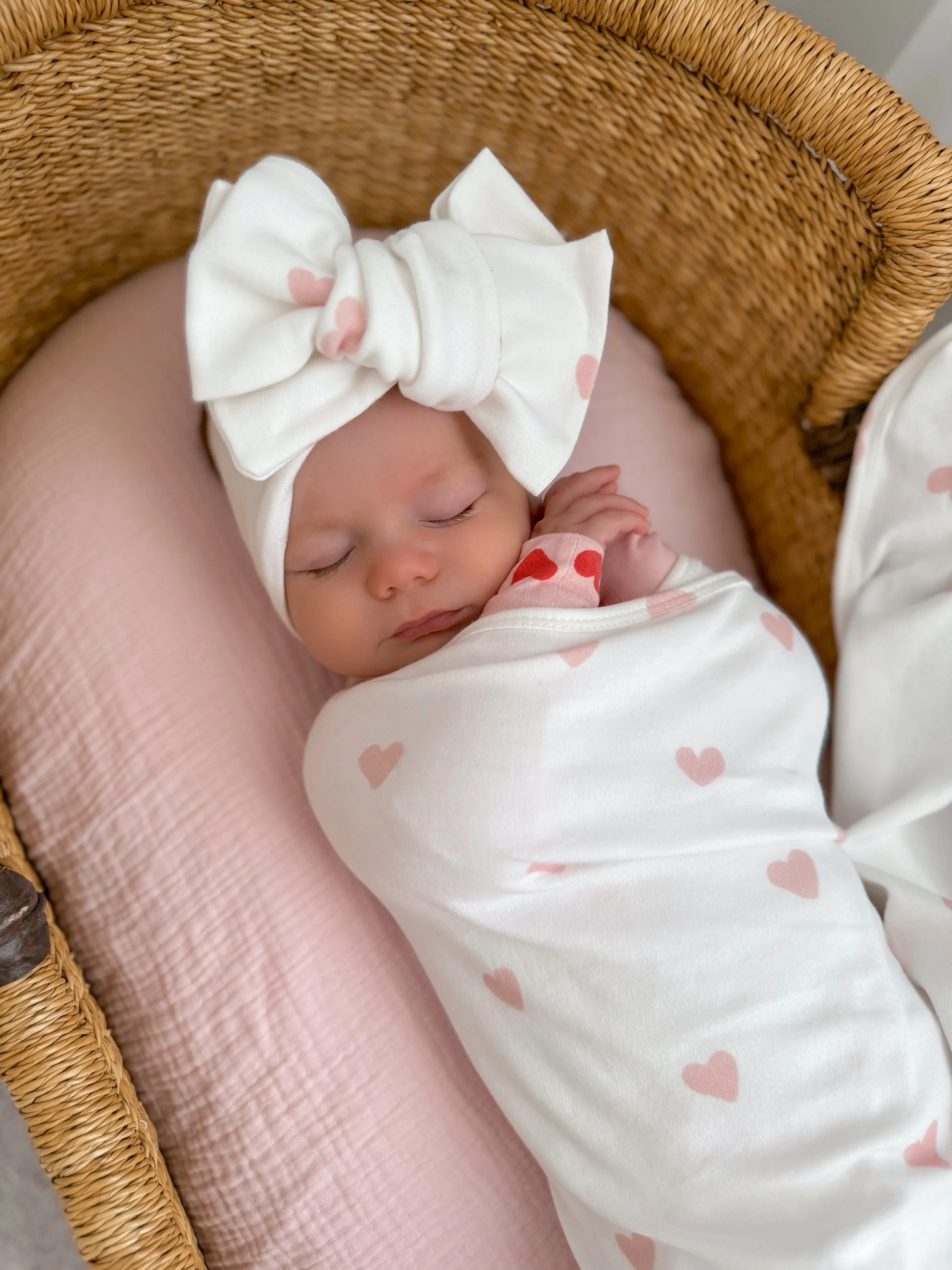 Oversized Topknot | Pink Hearts JERSEY - Image 3