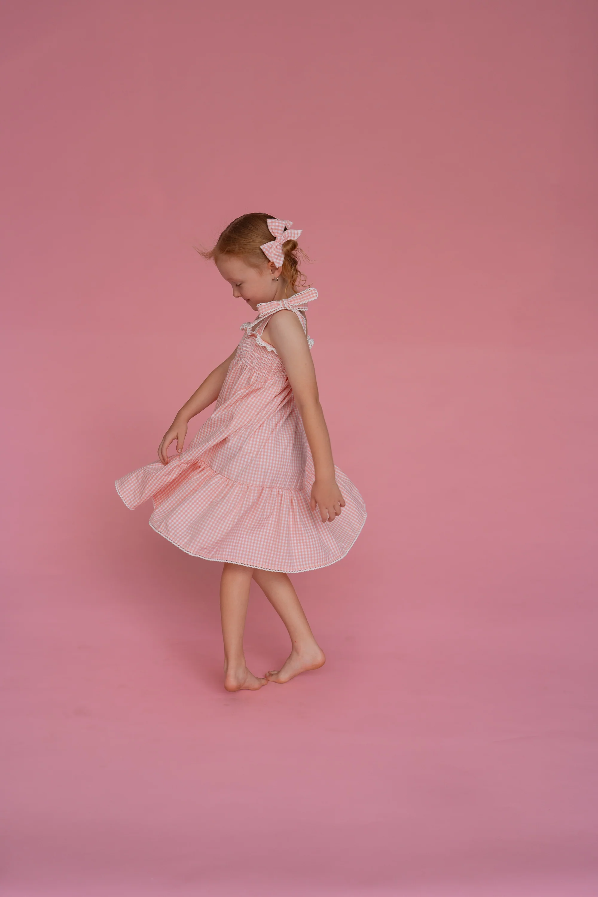 Tie Summer Dress | Pink Gingham - Image 11