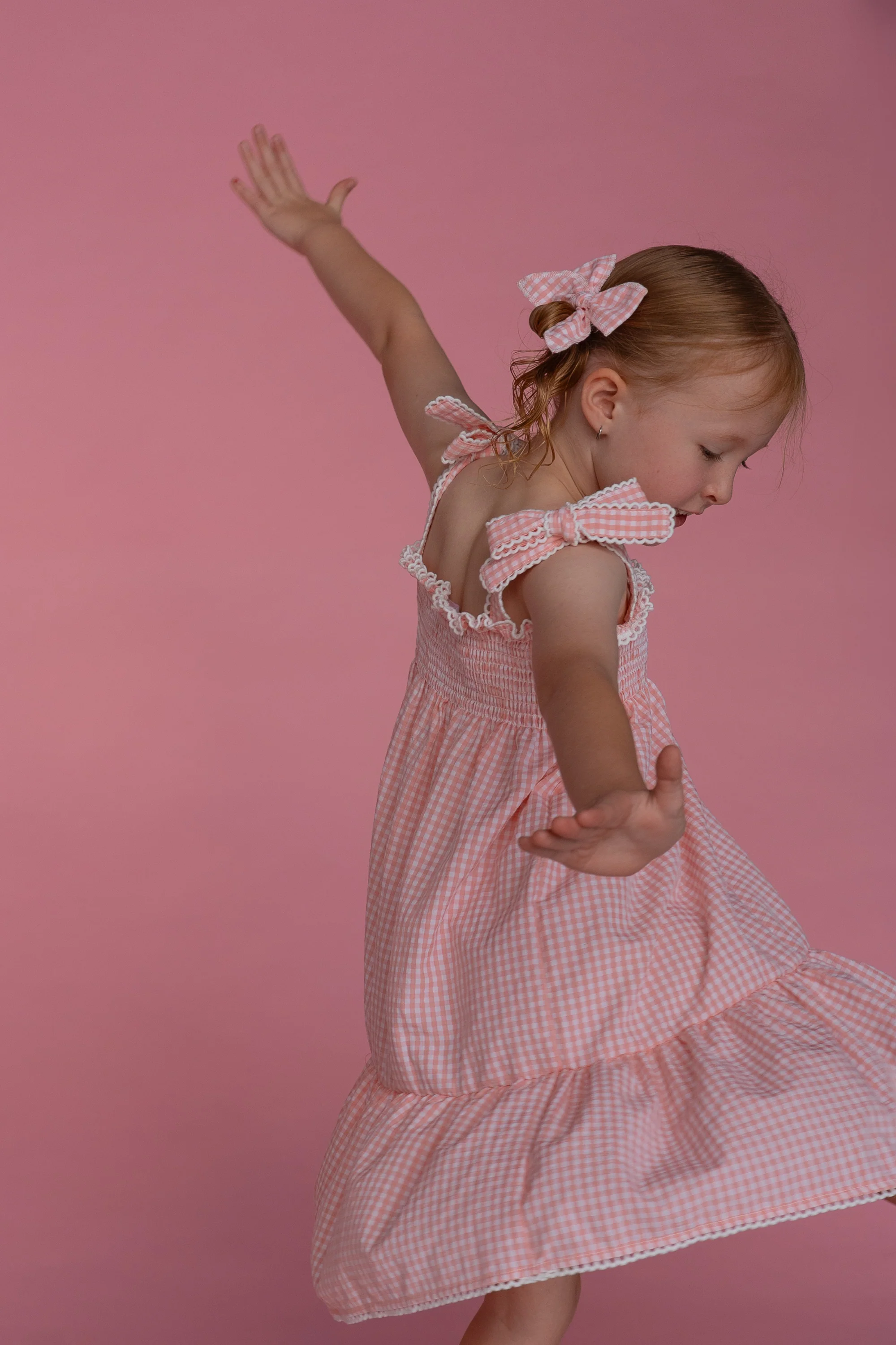 Tie Summer Dress | Pink Gingham - Image 12