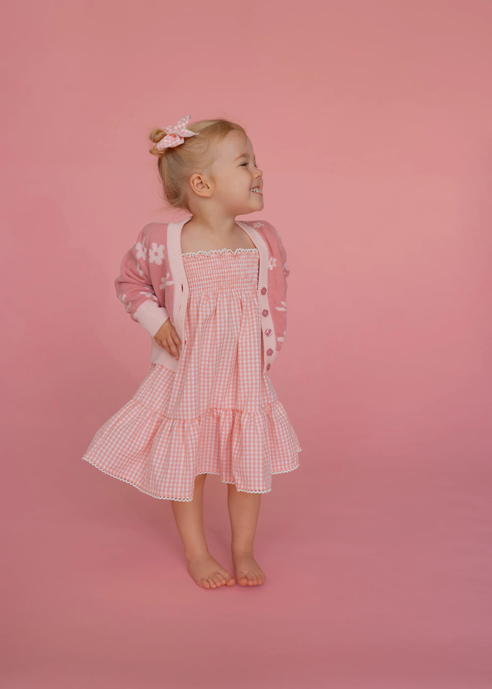 Tie Summer Dress | Pink Gingham - Image 7