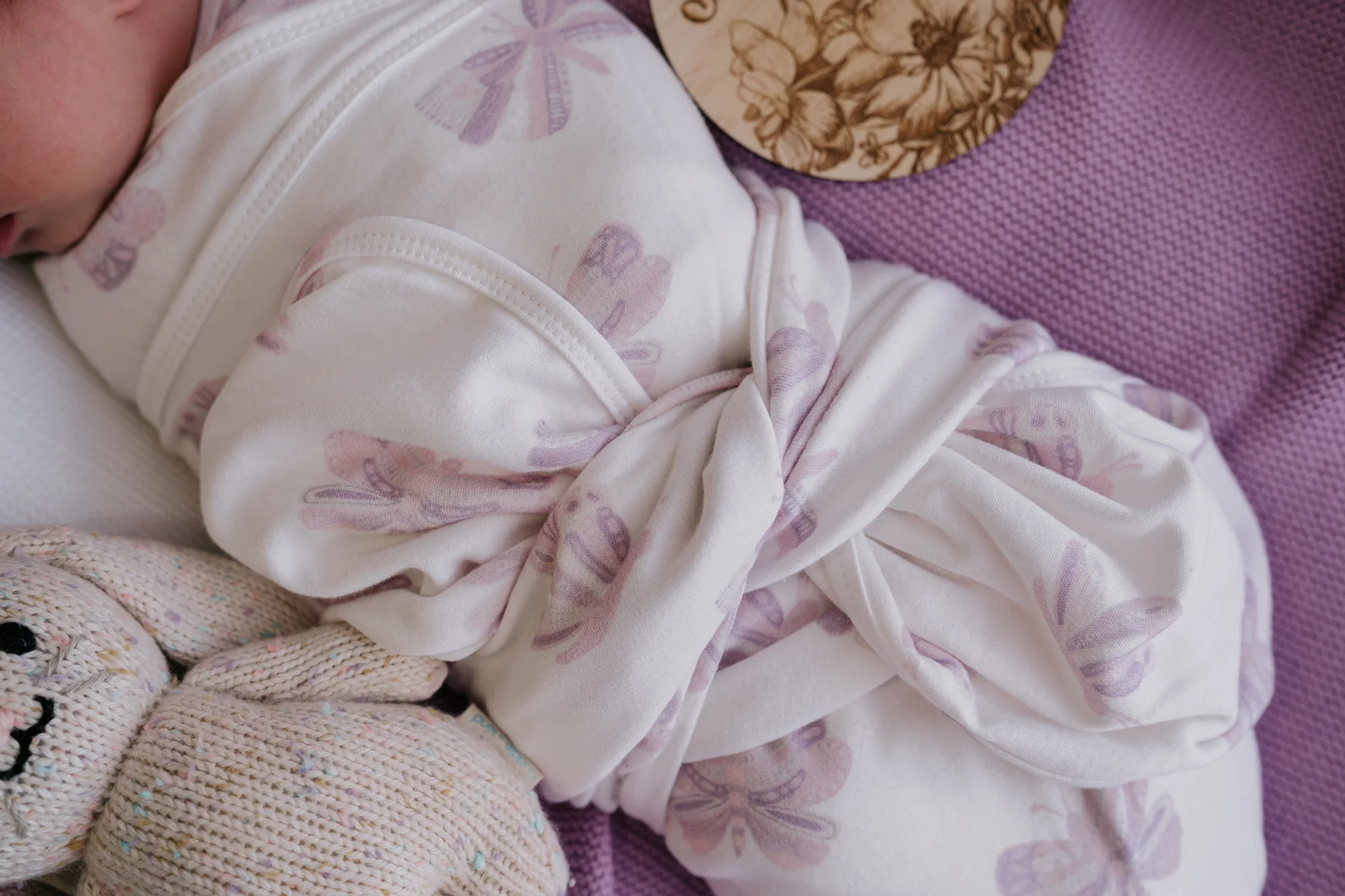 Swaddle Set | Lilac Butterflies - Image 4