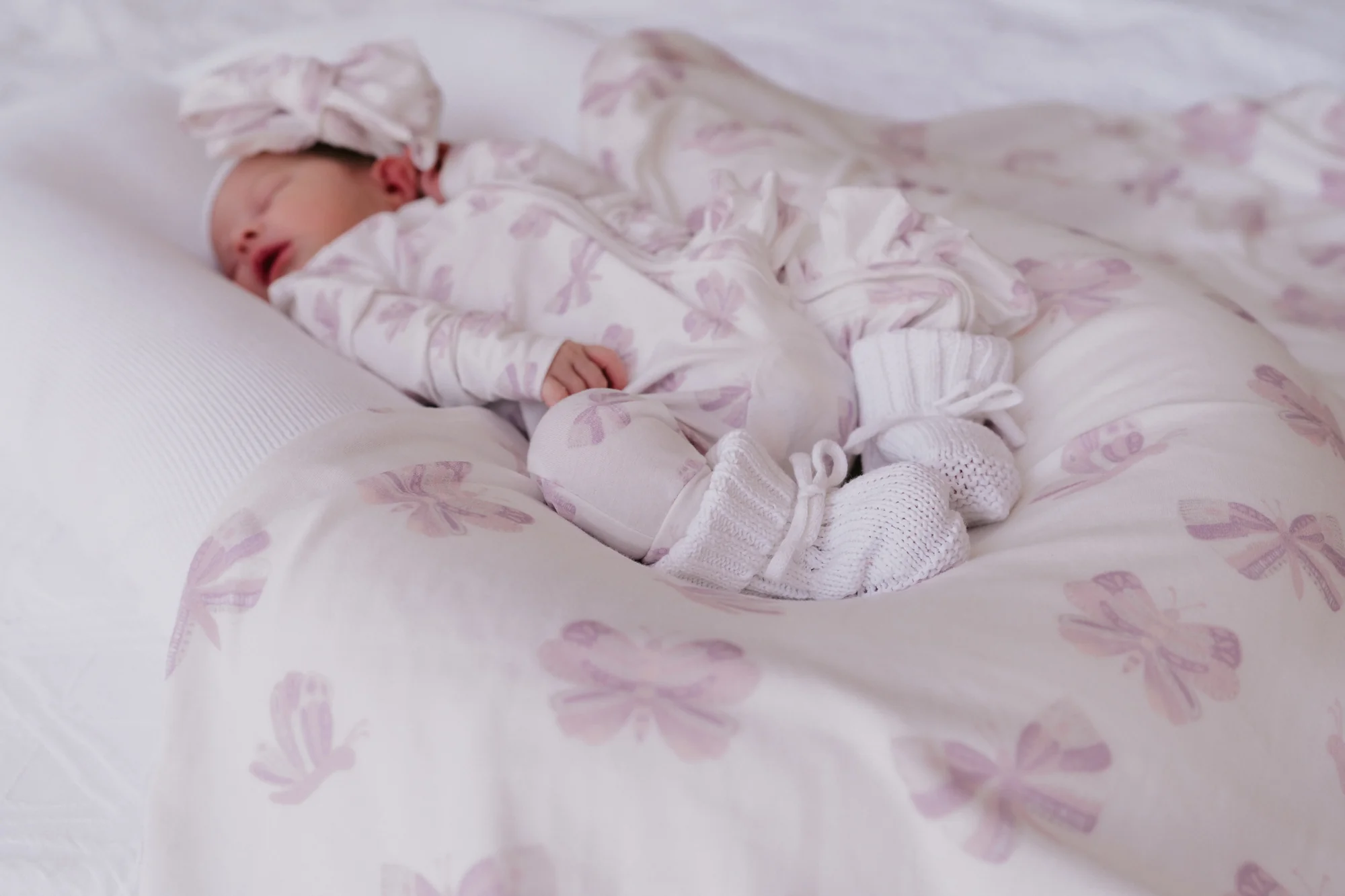 Swaddle Set | Lilac Butterflies - Image 6