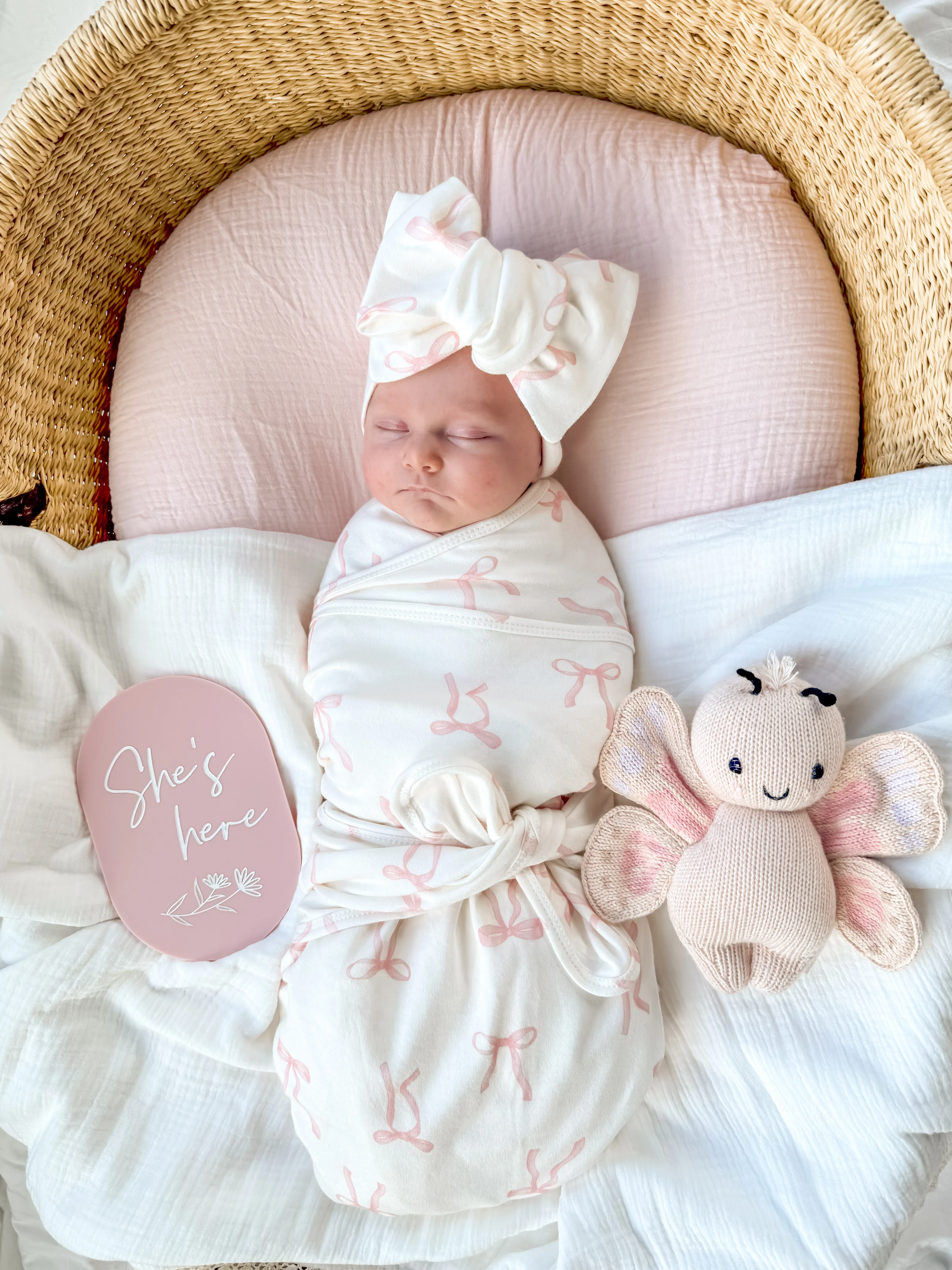 Swaddle Set | Pink Bows - Image 3