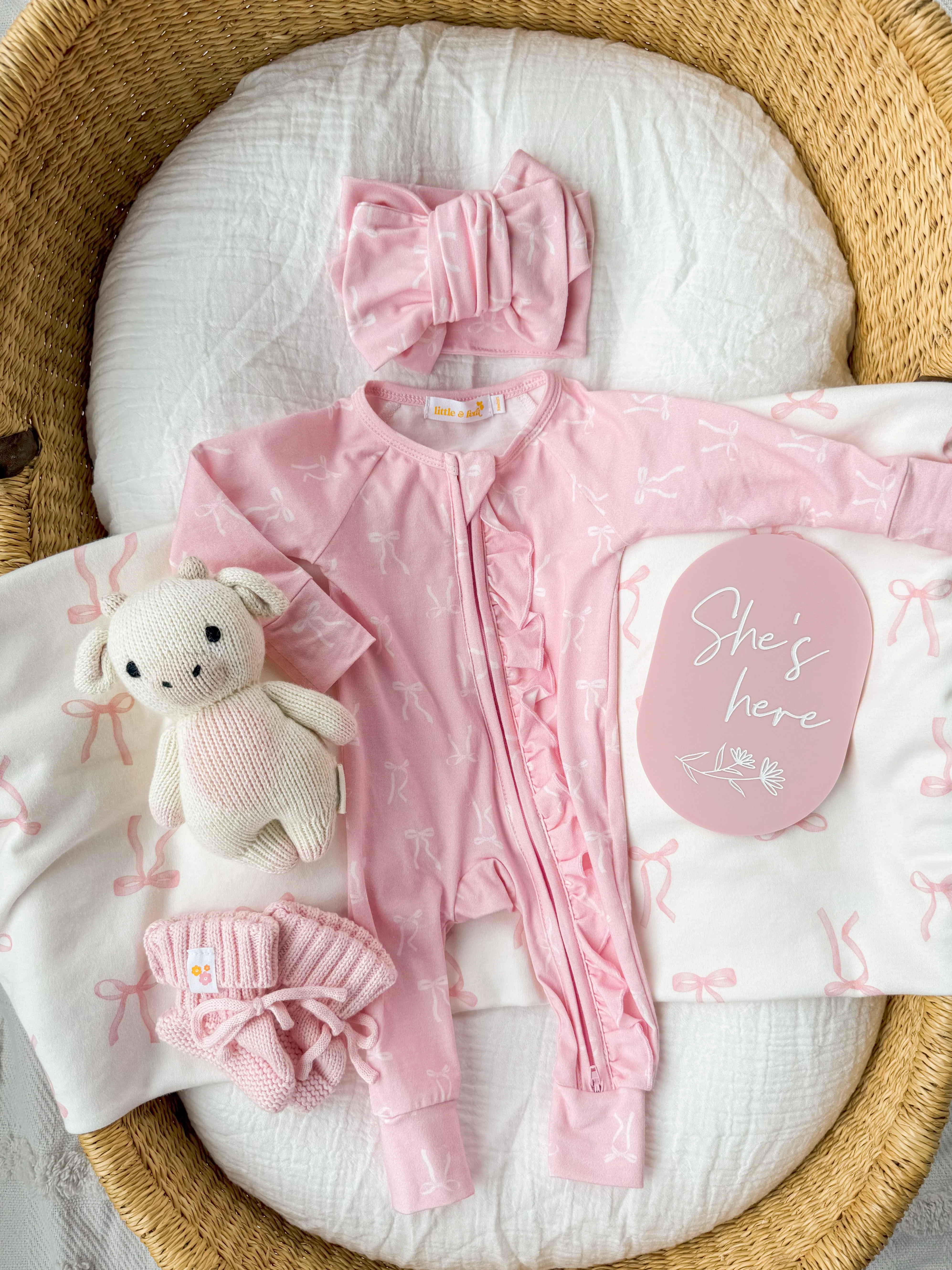 Swaddle Set | Pink Bows - Image 6