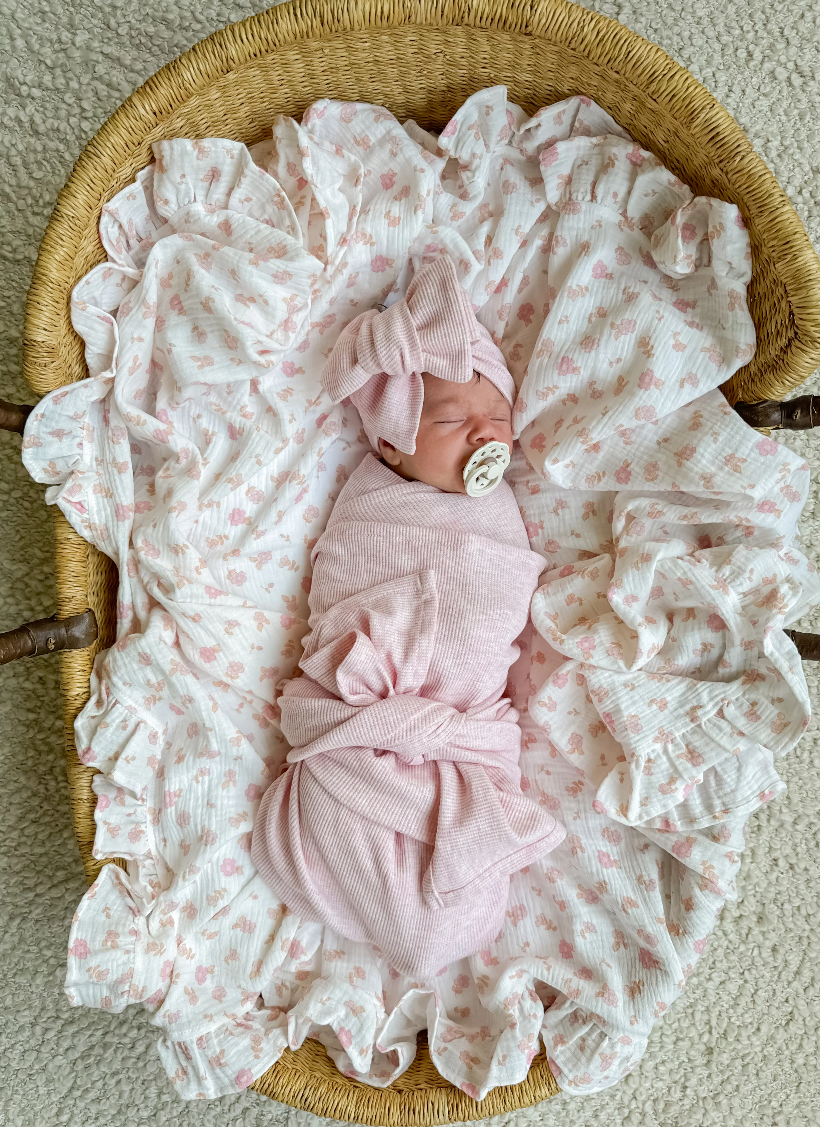 Swaddle Set | Waffle Baby Pink Marle - Image 6