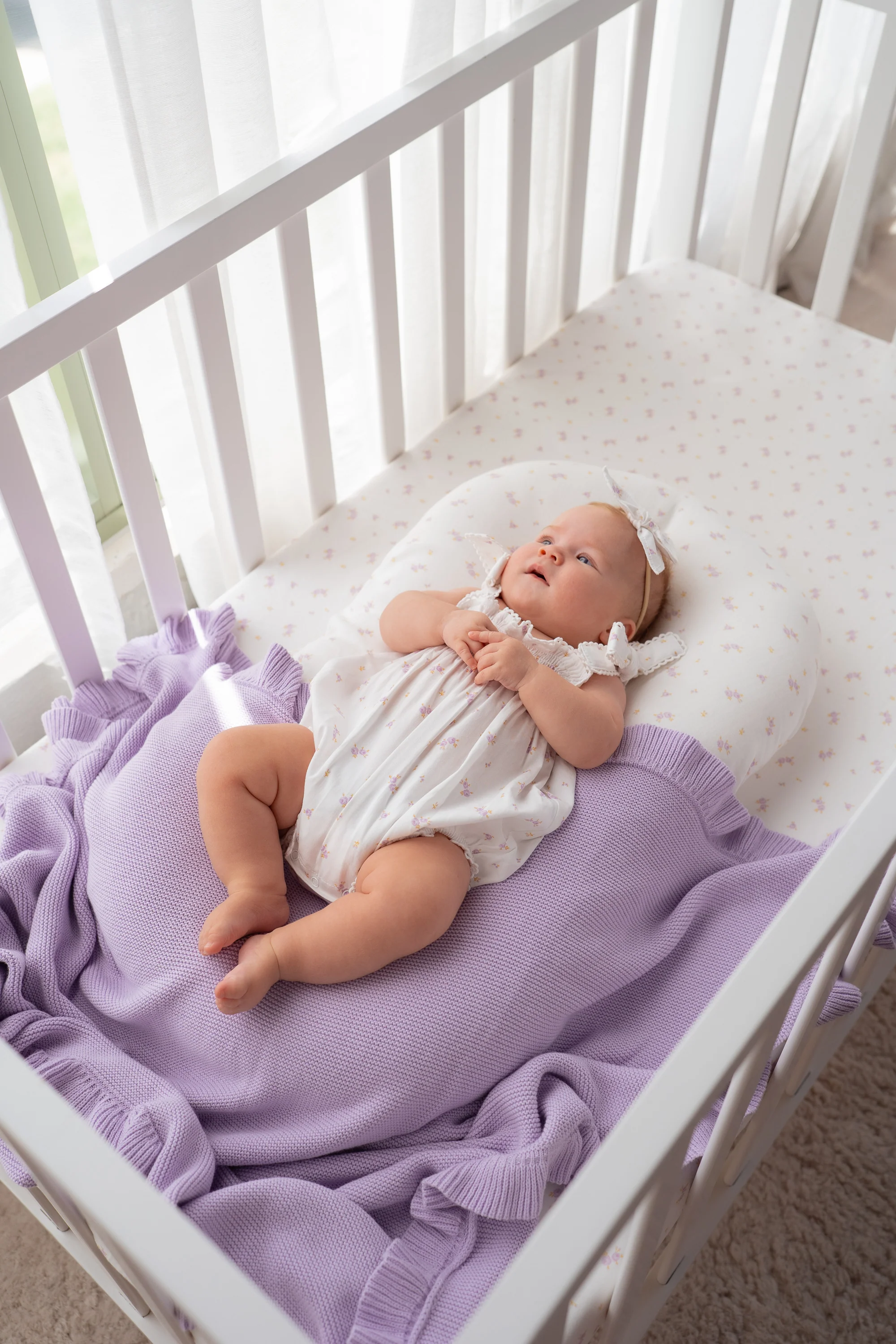 Tie Bubble Romper | Lilac Meadow - Image 5