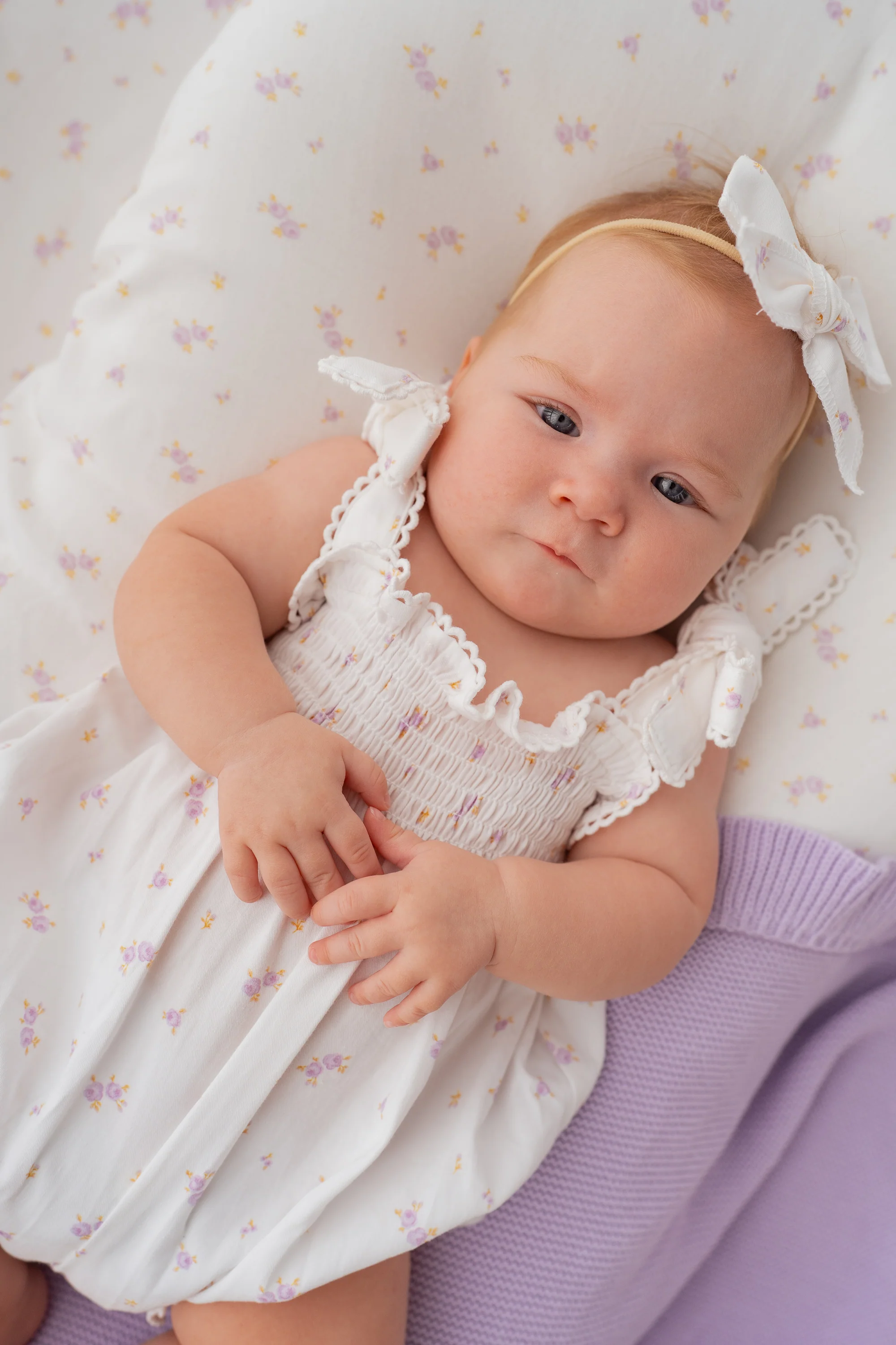 Tie Bubble Romper | Lilac Meadow - Image 6