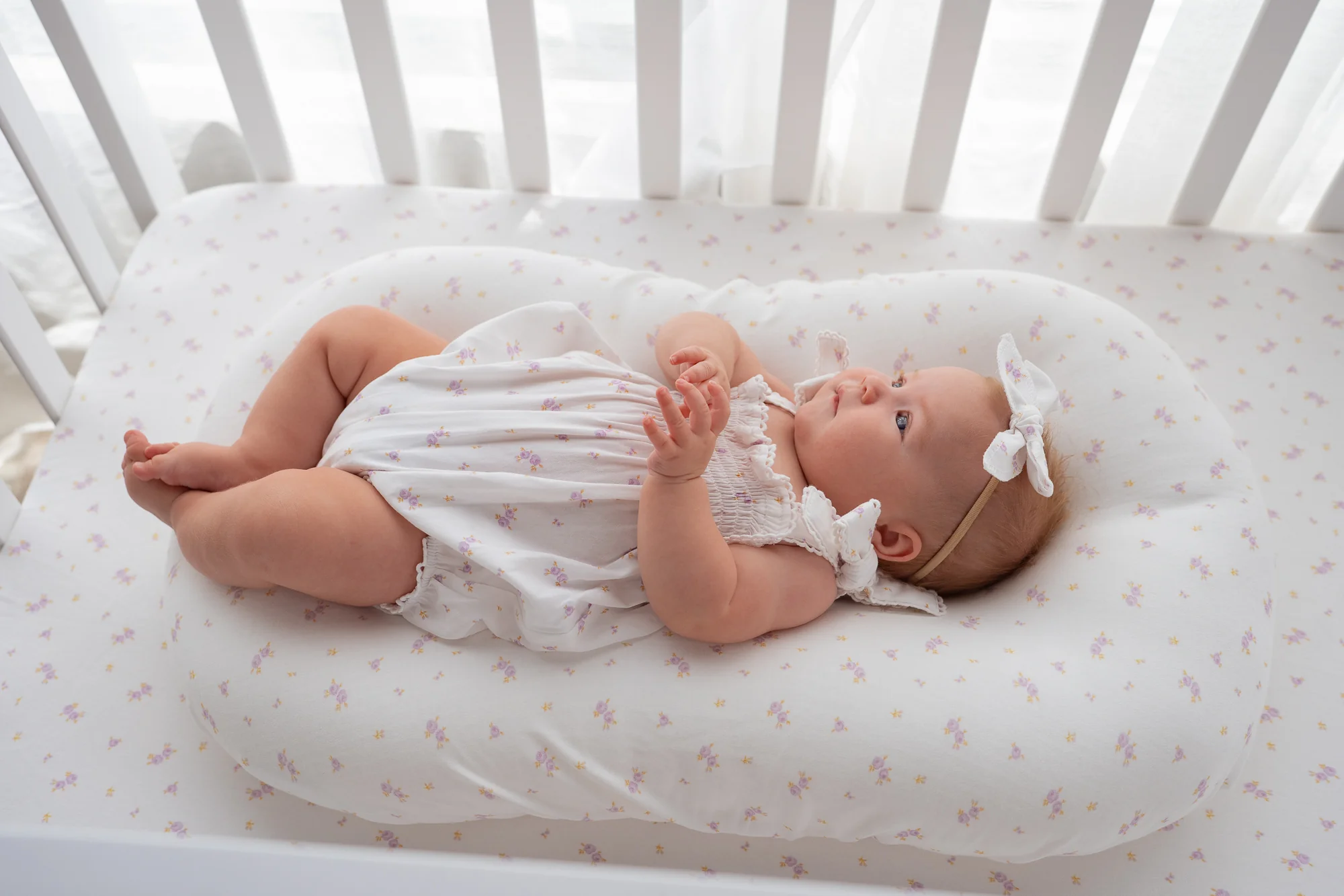 Tie Bubble Romper | Lilac Meadow - Image 8