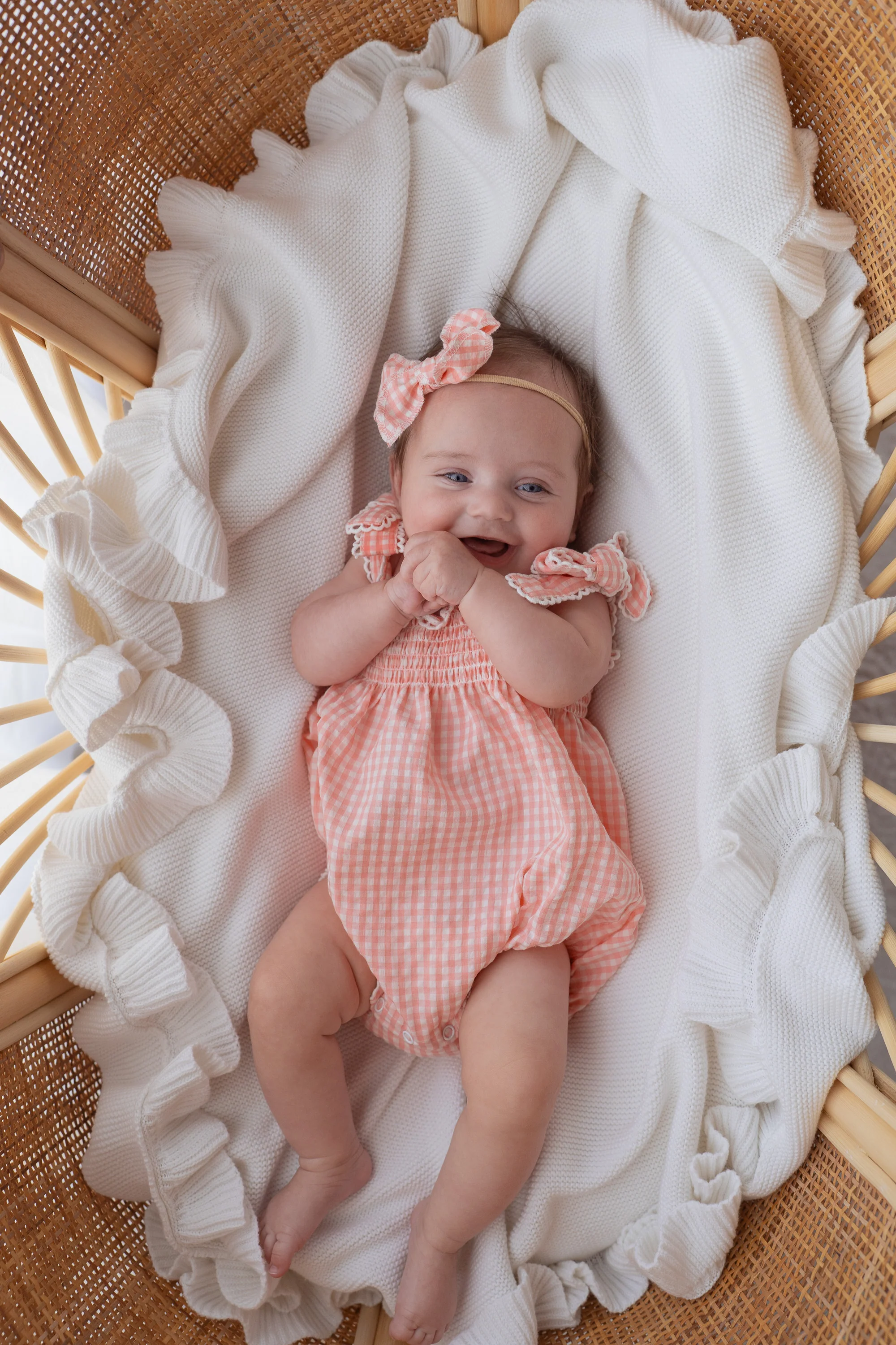 Tie Bubble Romper | Pink Gingham - Image 9