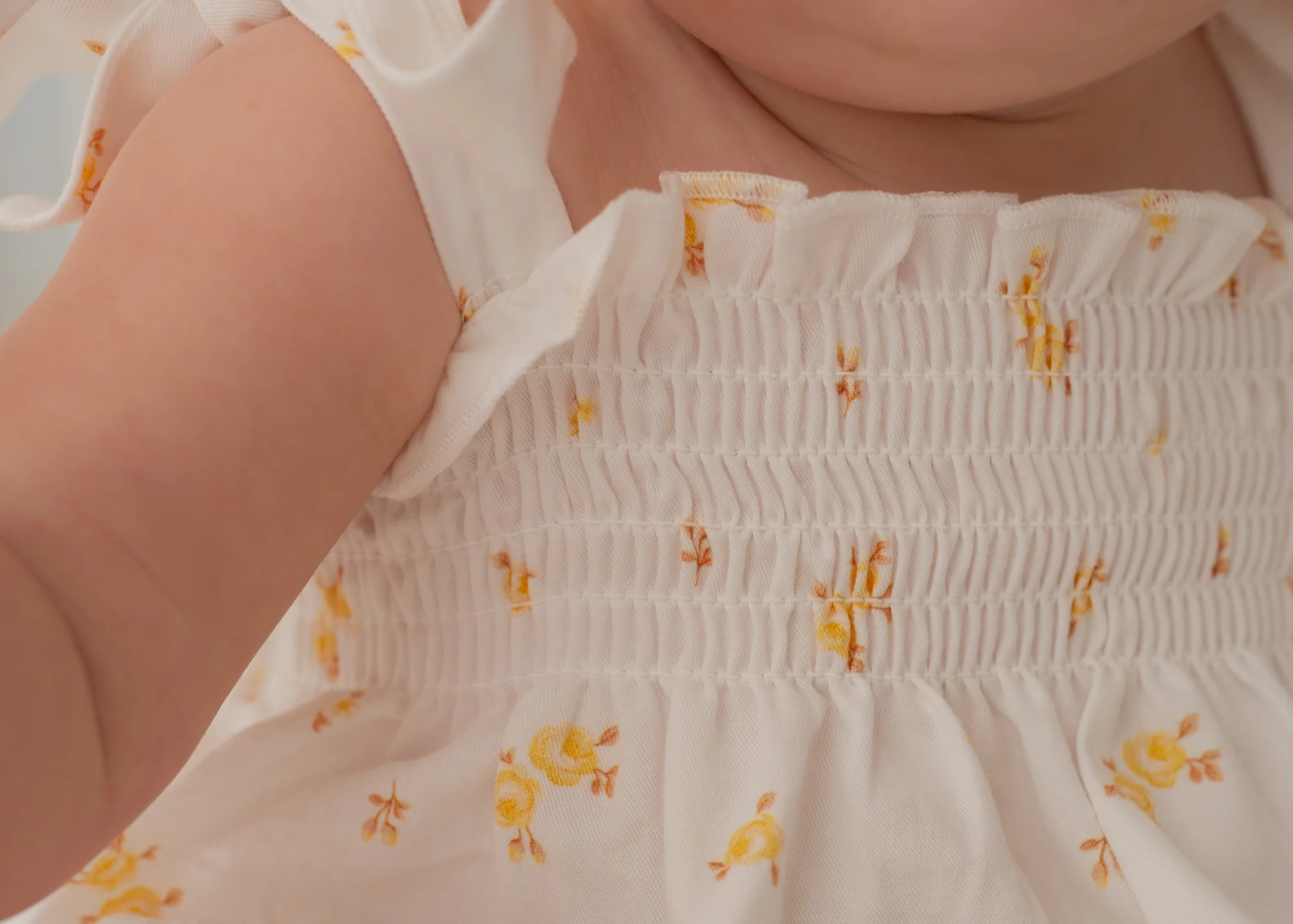 Tie Bubble Romper | Yellow Tiny Floral - Image 5