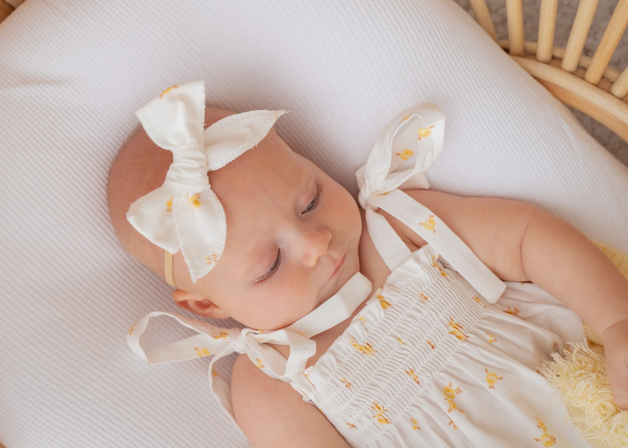 Tie Bubble Romper | Yellow Tiny Floral - Image 7