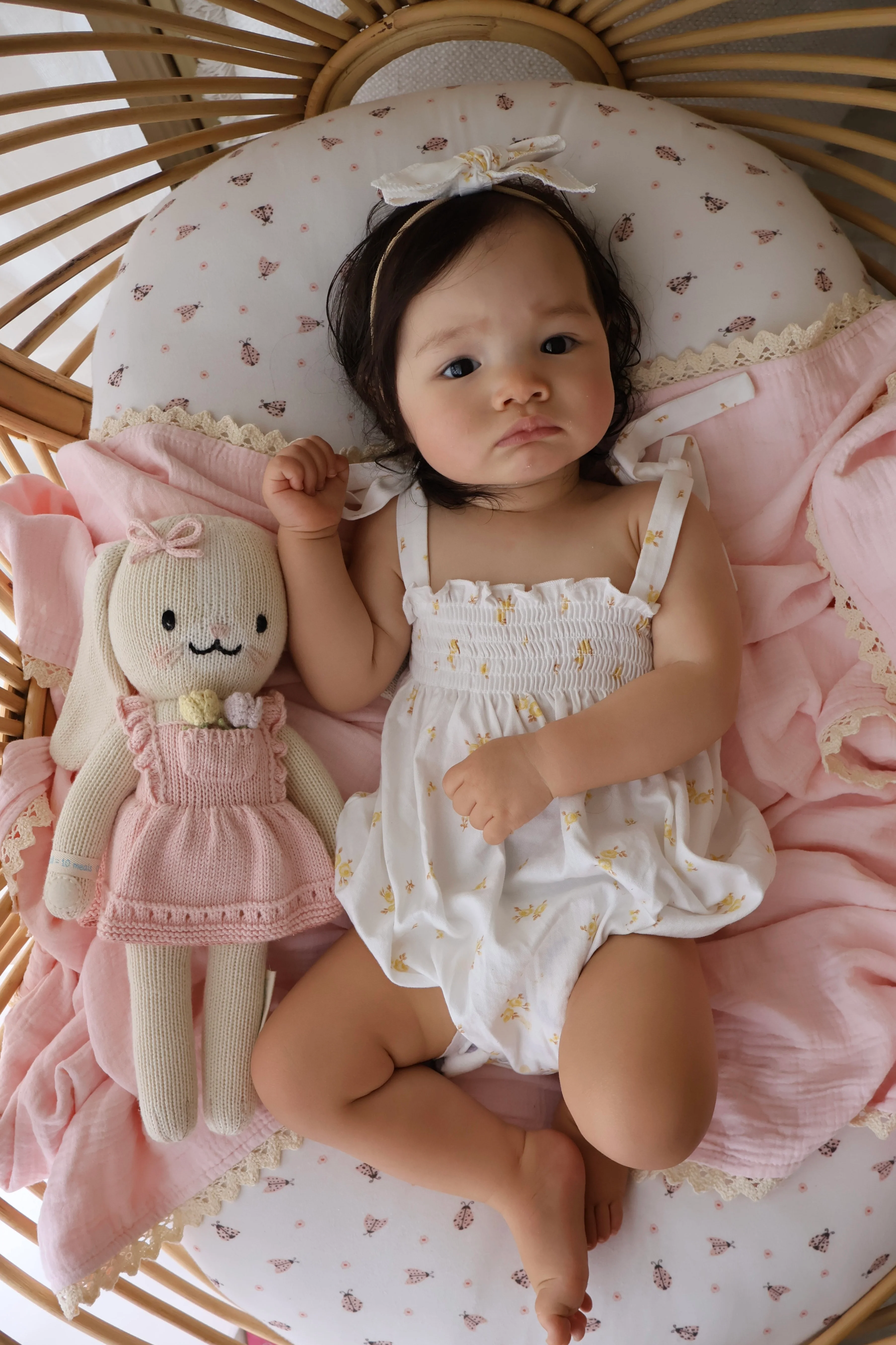 Tie Bubble Romper | Yellow Tiny Floral - Image 8