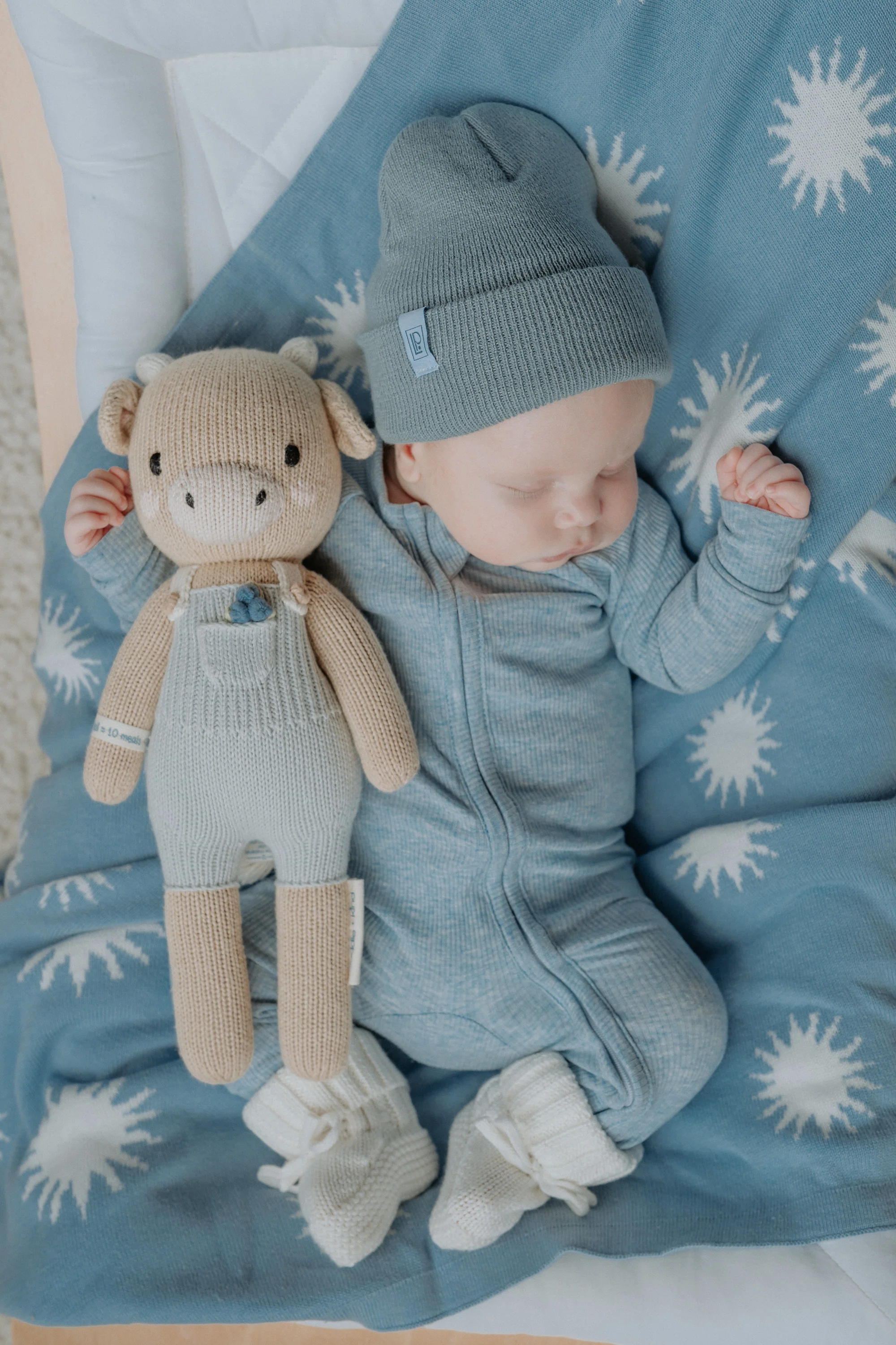 Zip Romper | Blue Marle Rib (NO FRILL) - Image 7