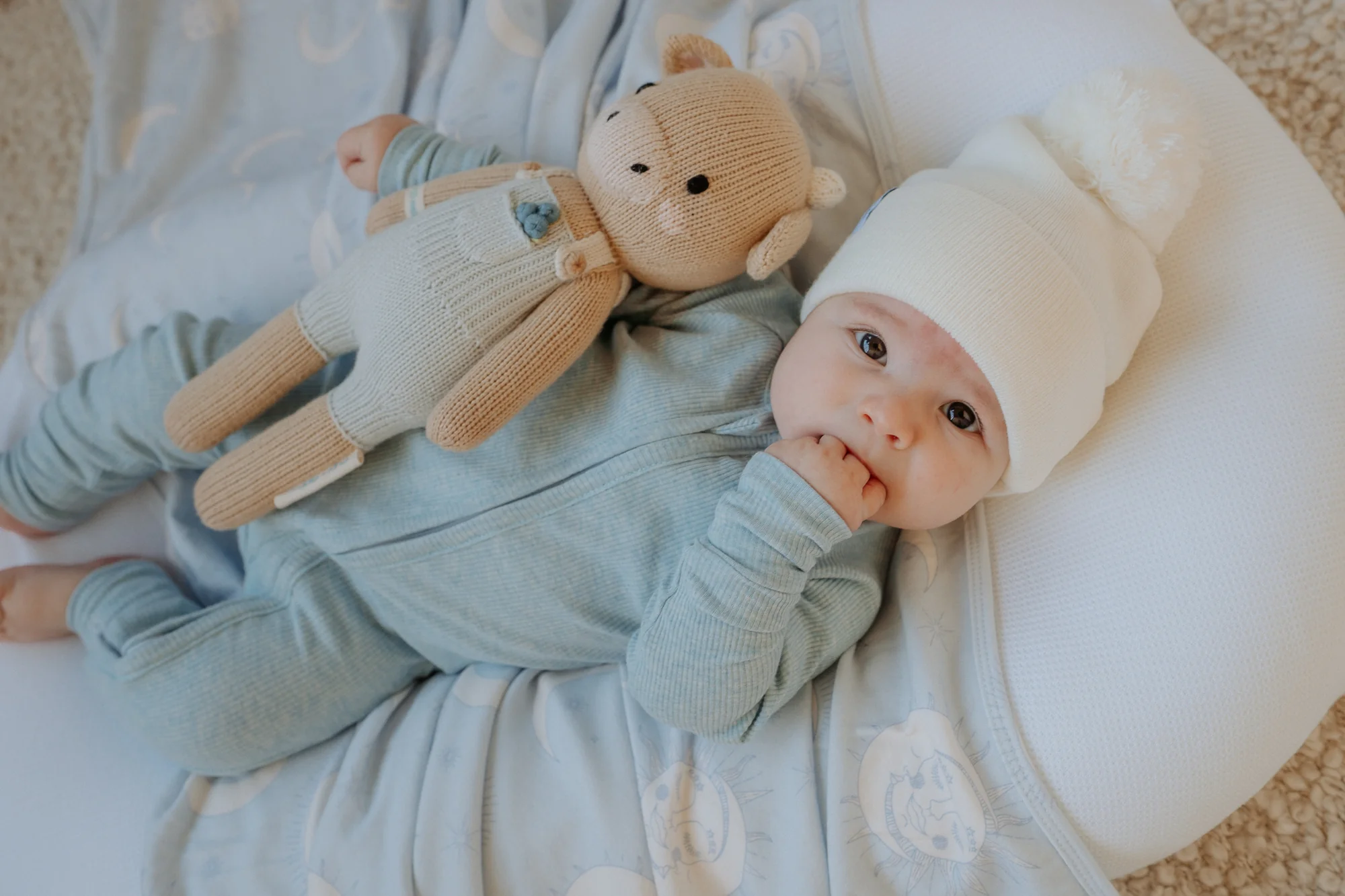 Zip Romper | Blue Marle Rib (NO FRILL) - Image 8